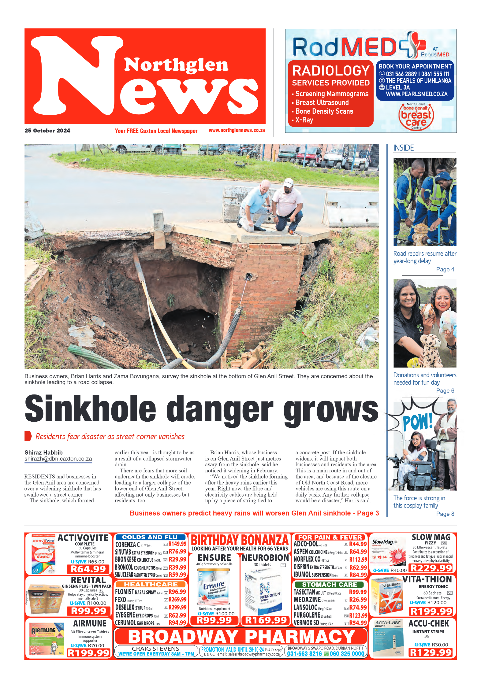 Northglen News 25 October 2024 page 1