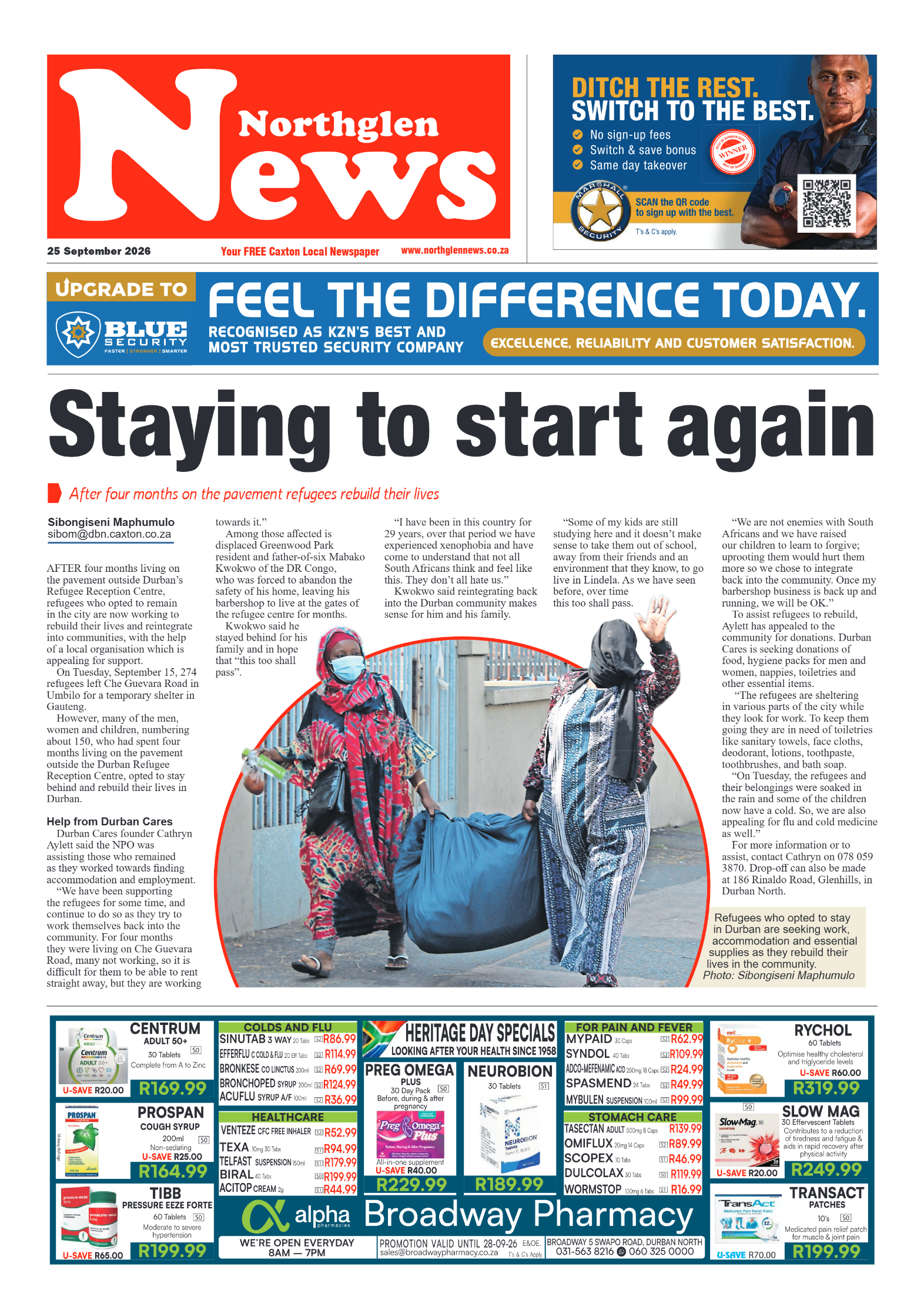 Northglen News 25 September 2026 page 1
