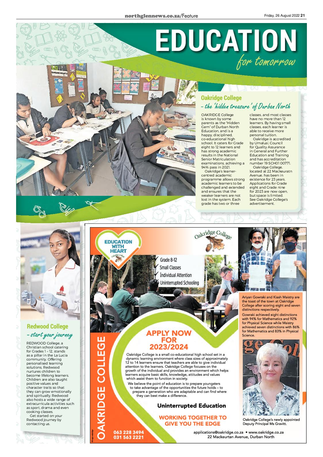 Northglen News 26 August 2022 page 21