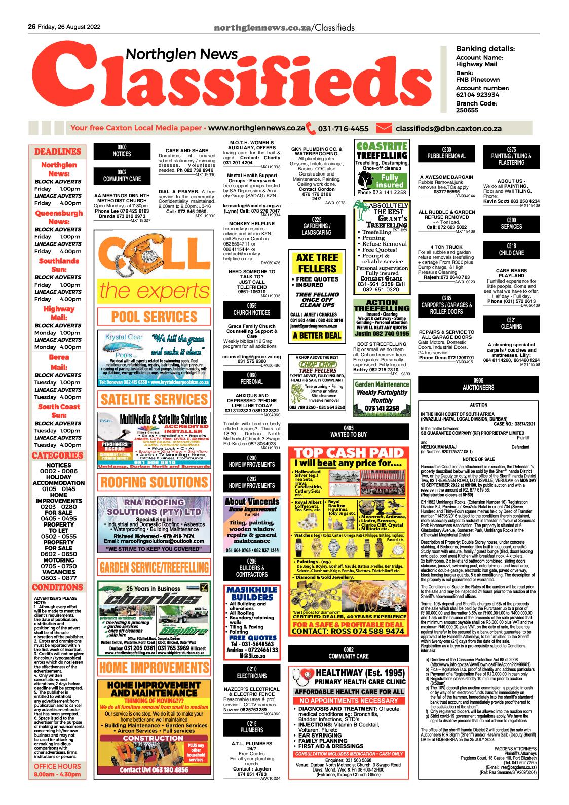 Northglen News 26 August 2022 page 26