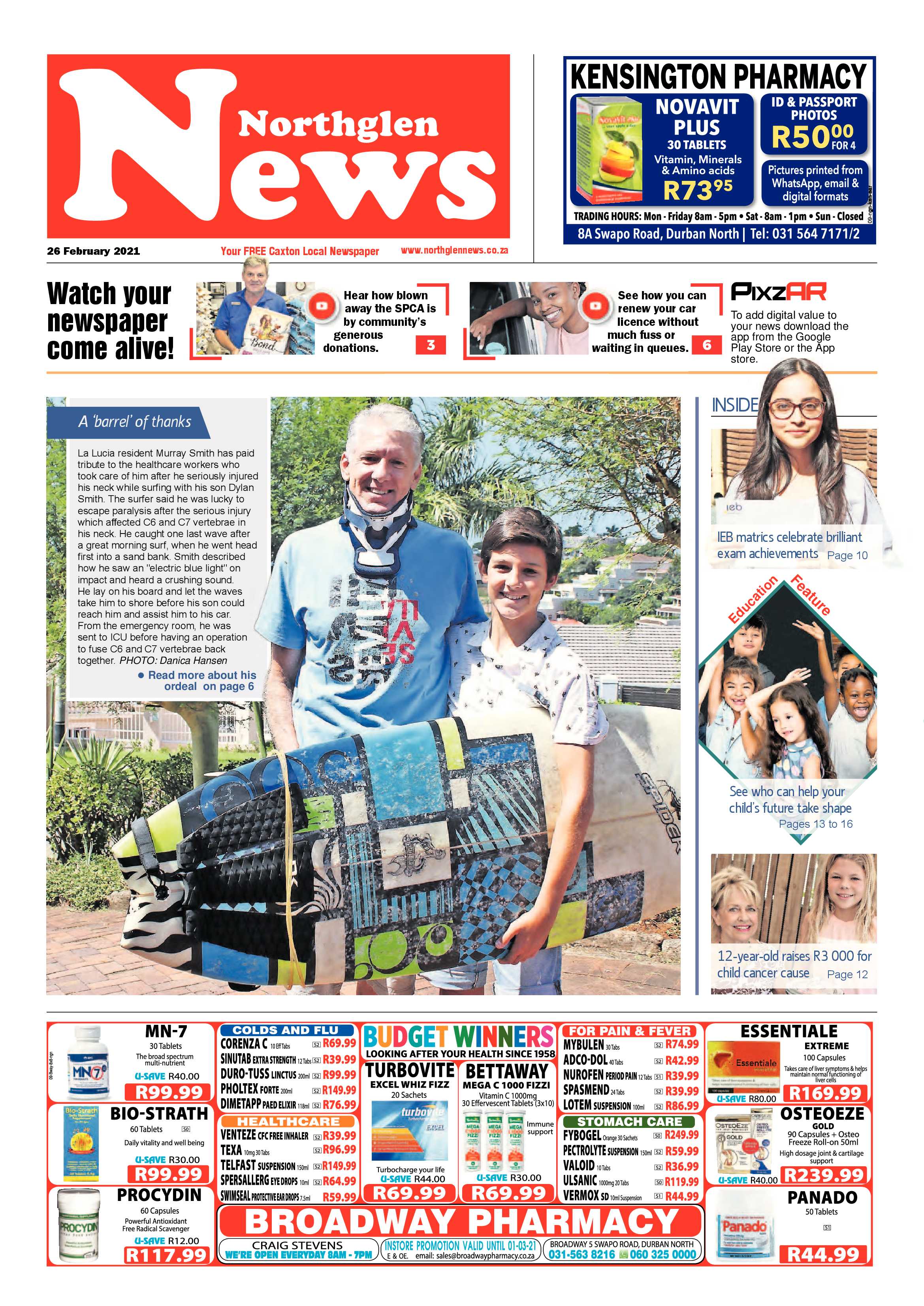 Northglen News 26 February 2021 page 1