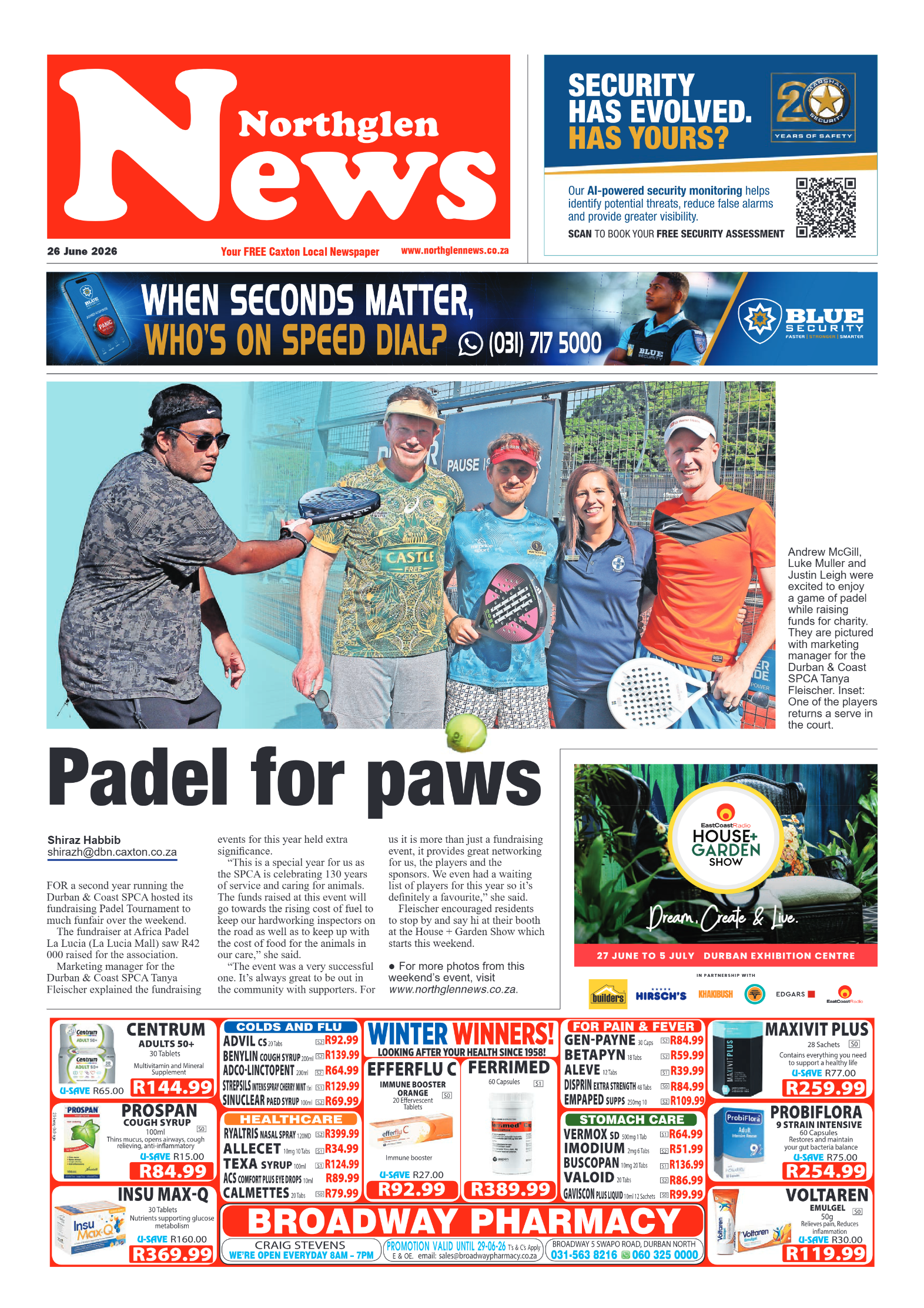 Northglen News 26 June 2026 page 1
