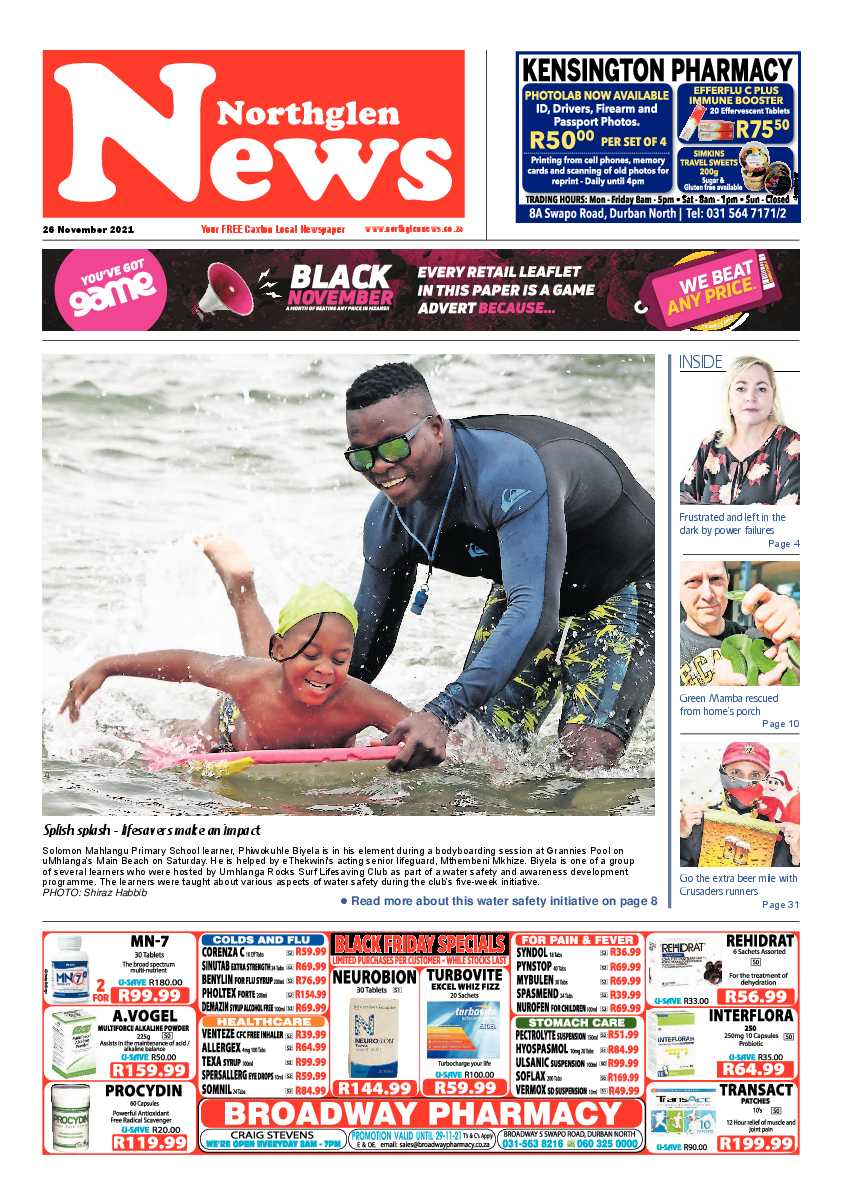 Northglen News 26 November 2021 page 1