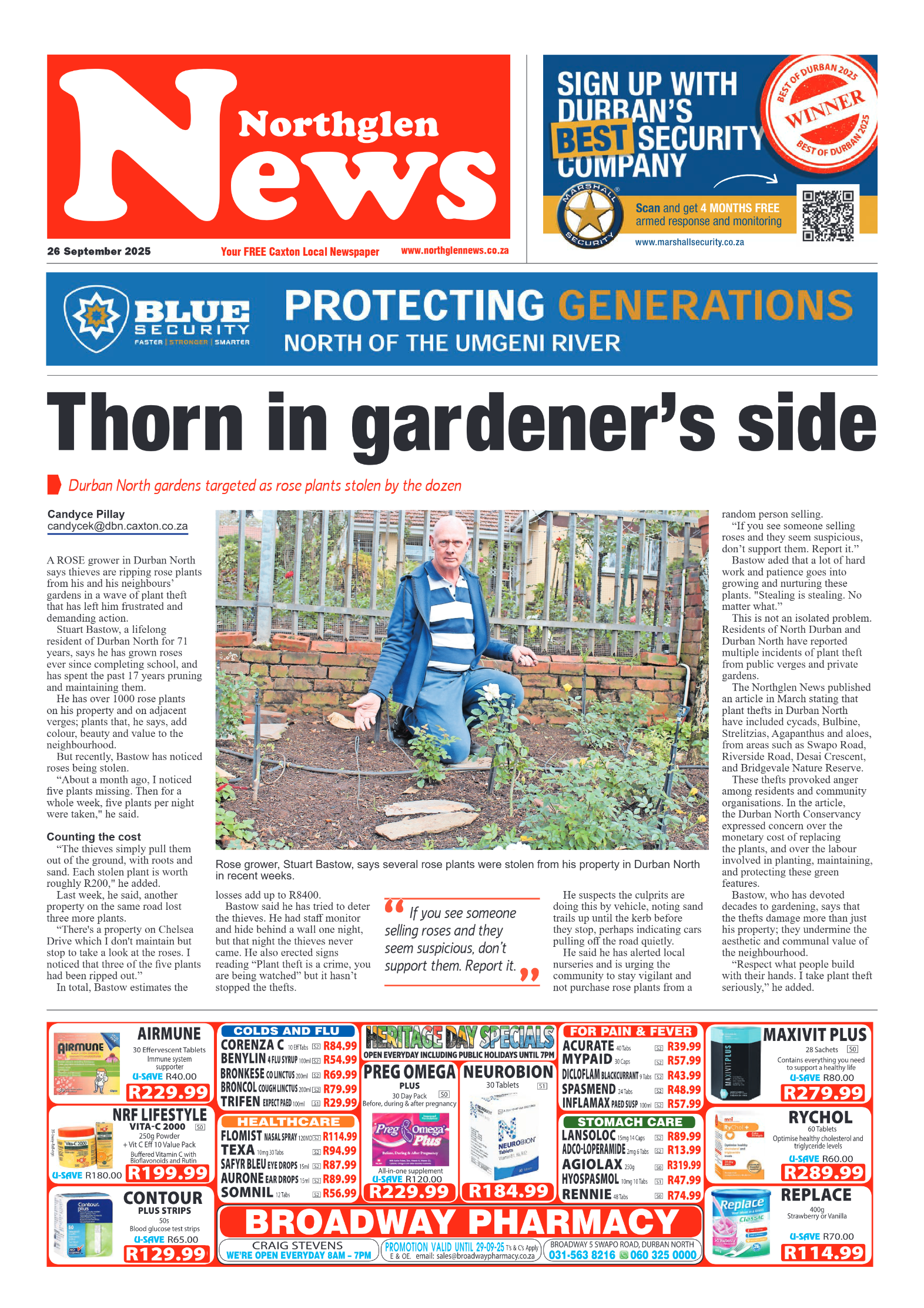 Northglen News 26 September 2025 page 1