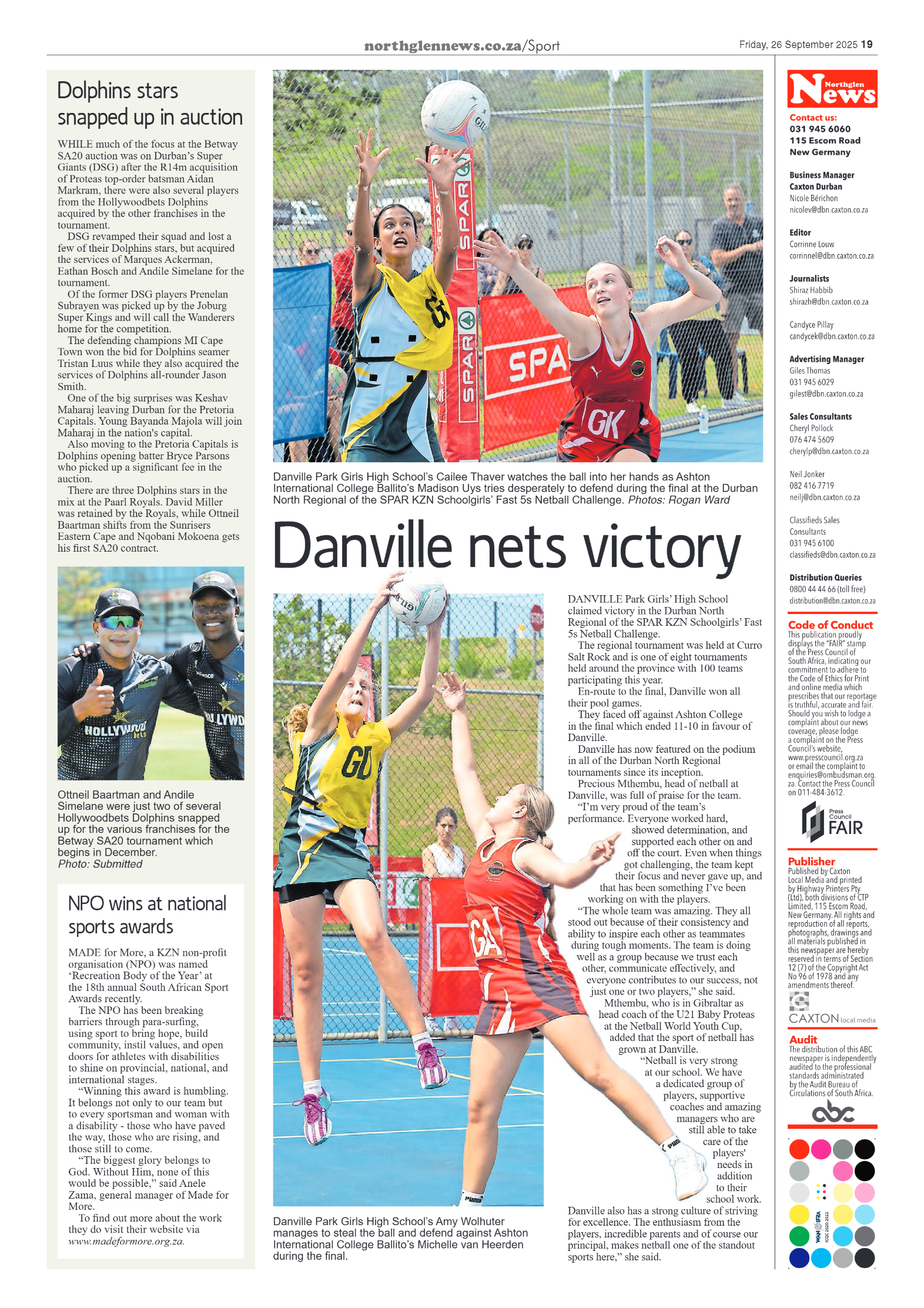 Northglen News 26 September 2025 page 19