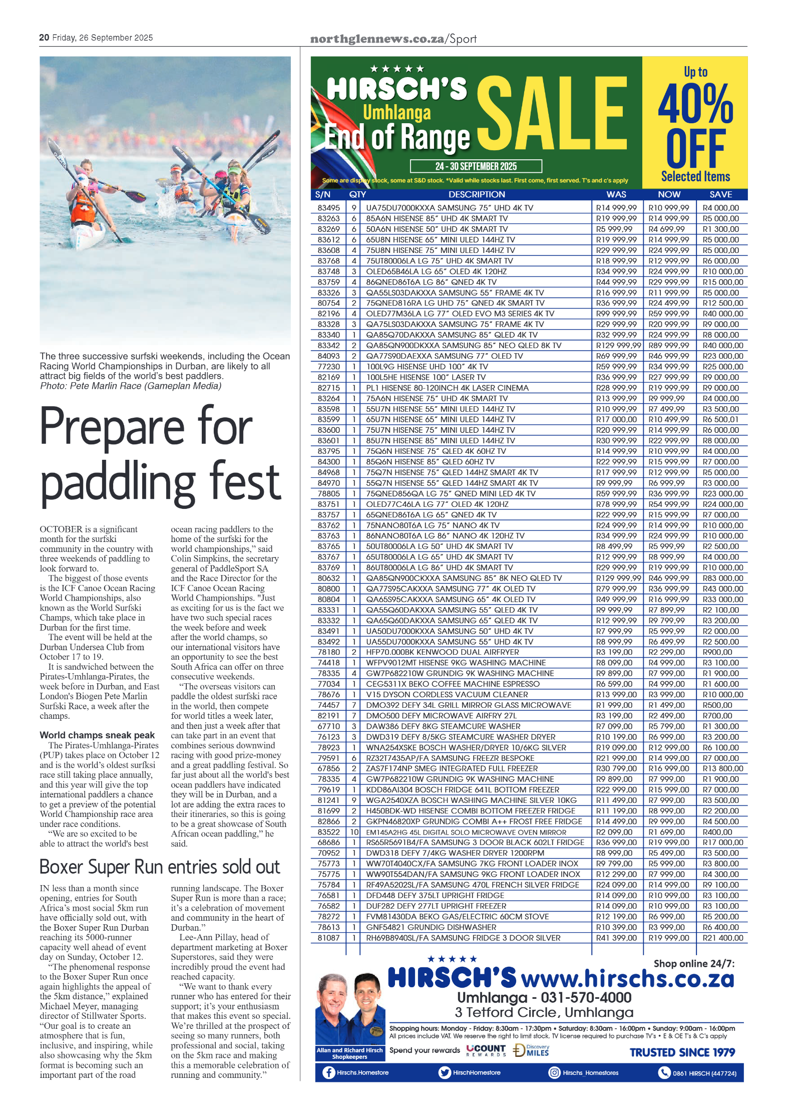 Northglen News 26 September 2025 page 20