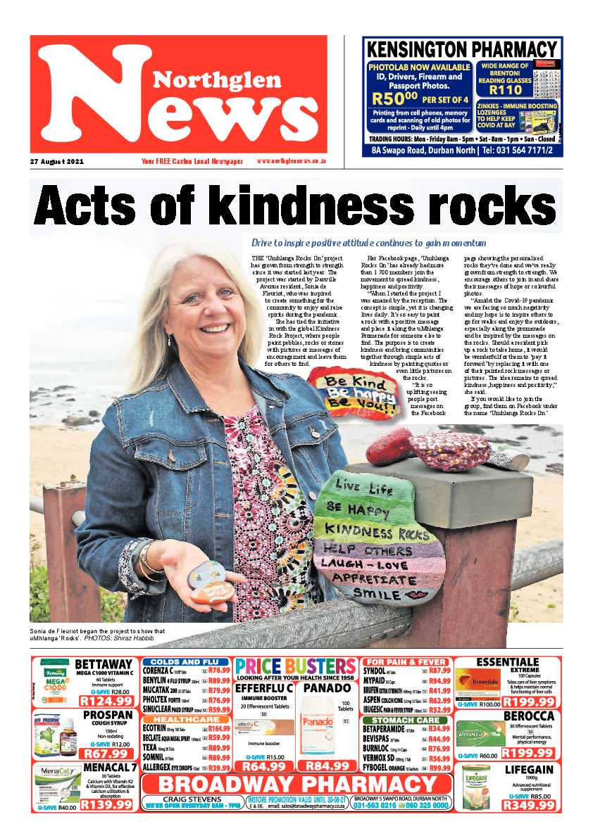 Northglen News 27 August 2021 page 1