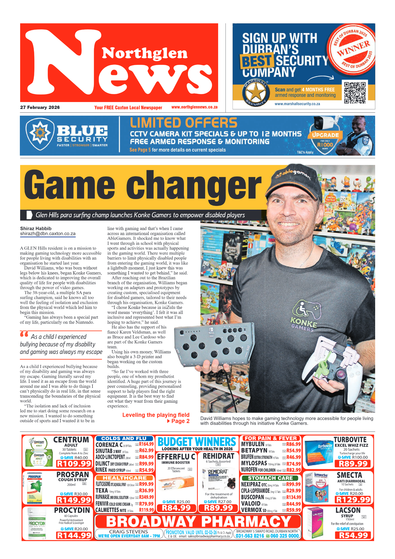Northglen News 27 February 2026 page 1