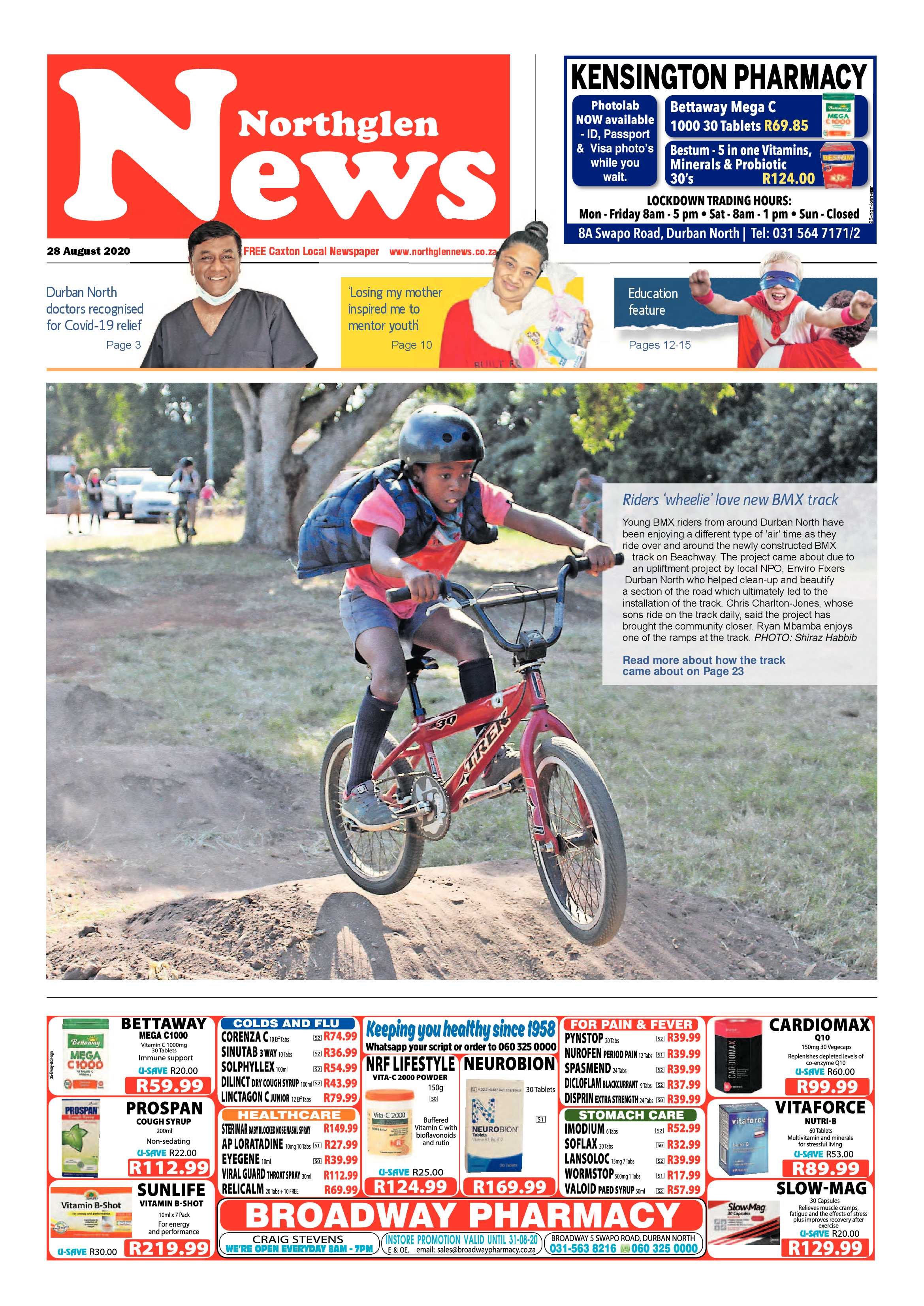 Northglen News 28 August 2020 page 1
