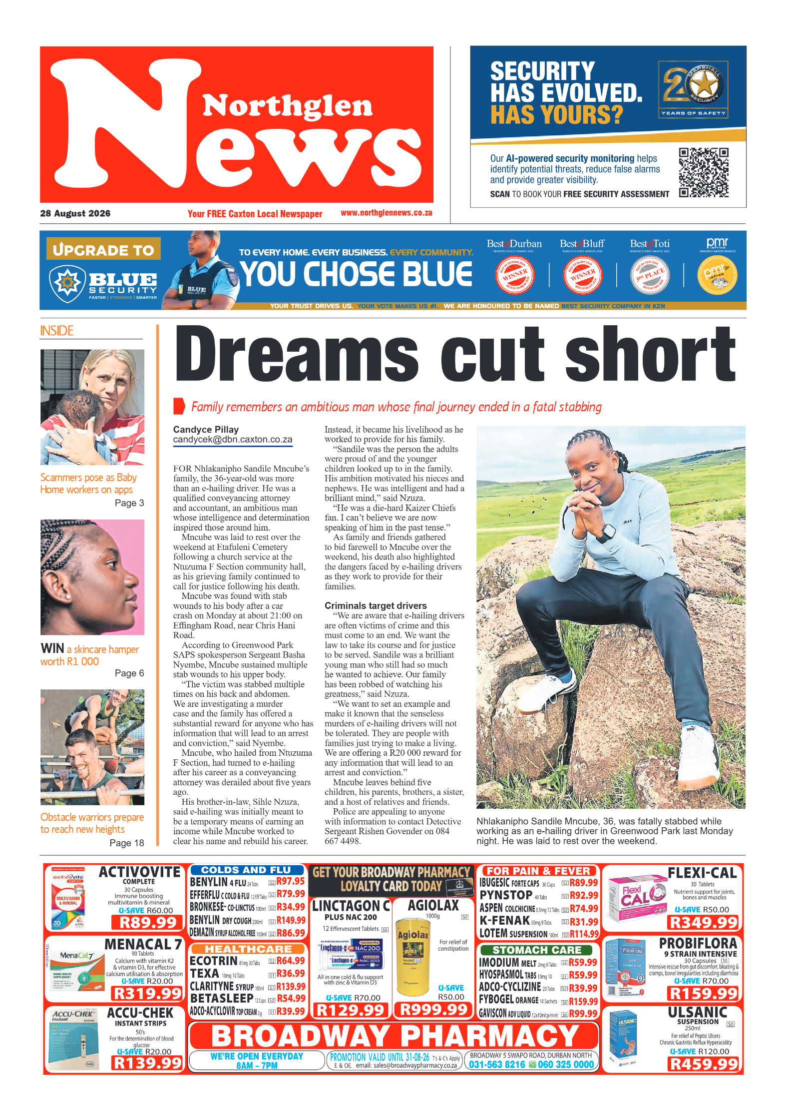 Northglen News 28 August 2026 page 1