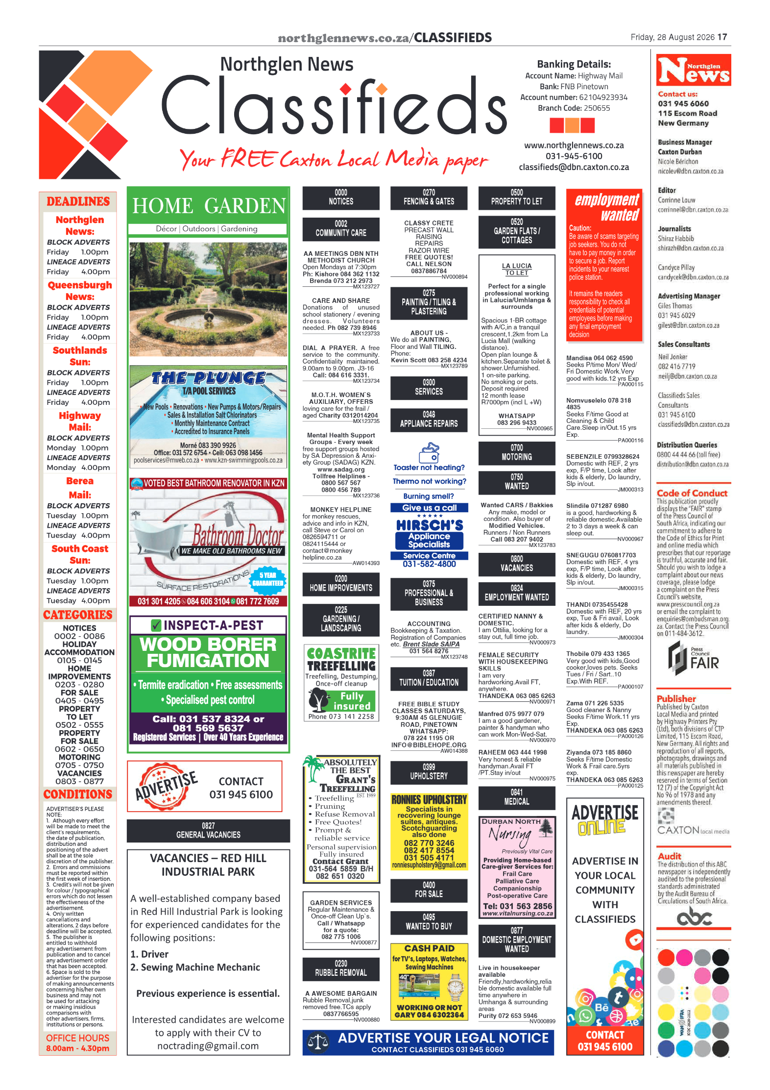 Northglen News 28 August 2026 page 17