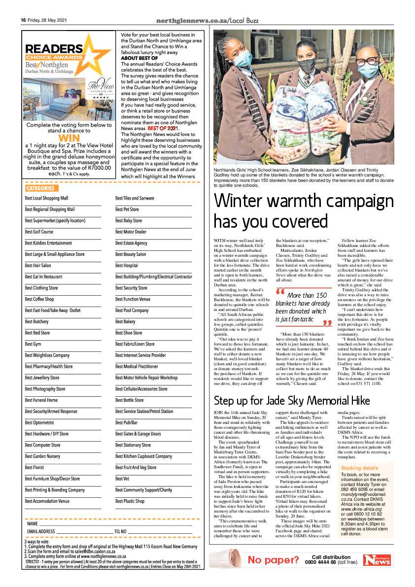 Northglen News 28 May 2021 page 16