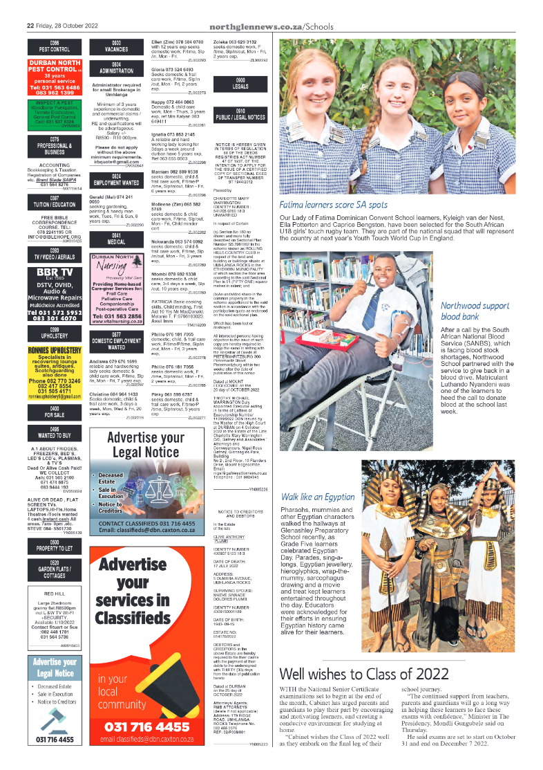 Northglen News 28 October 2022 page 22