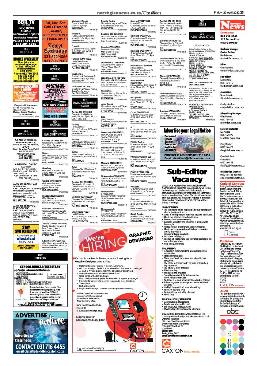 Northglen News 29 April 2022 page 23