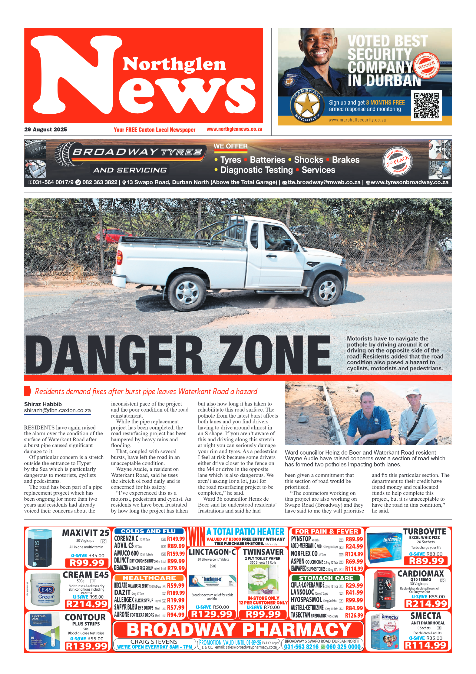 Northglen News 29 August 2025 page 1
