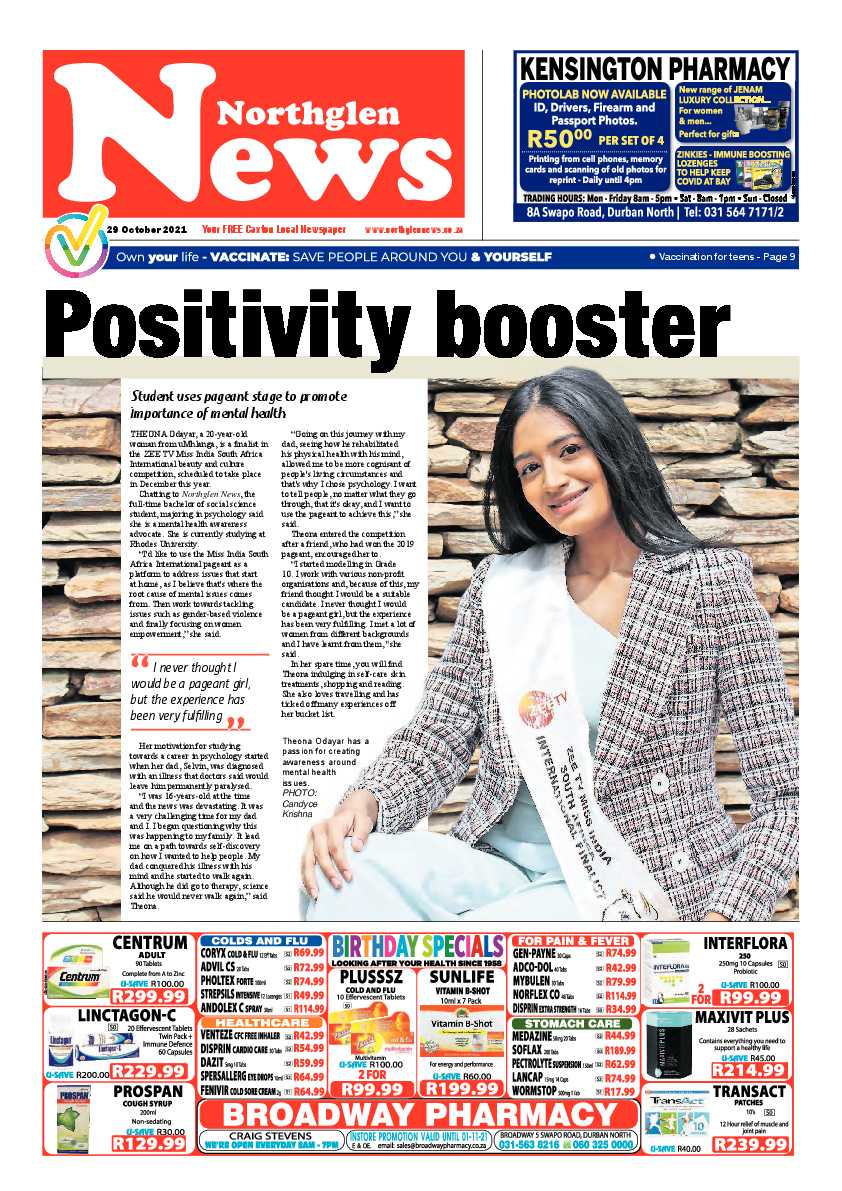 Northglen News 29 October 2021 page 1