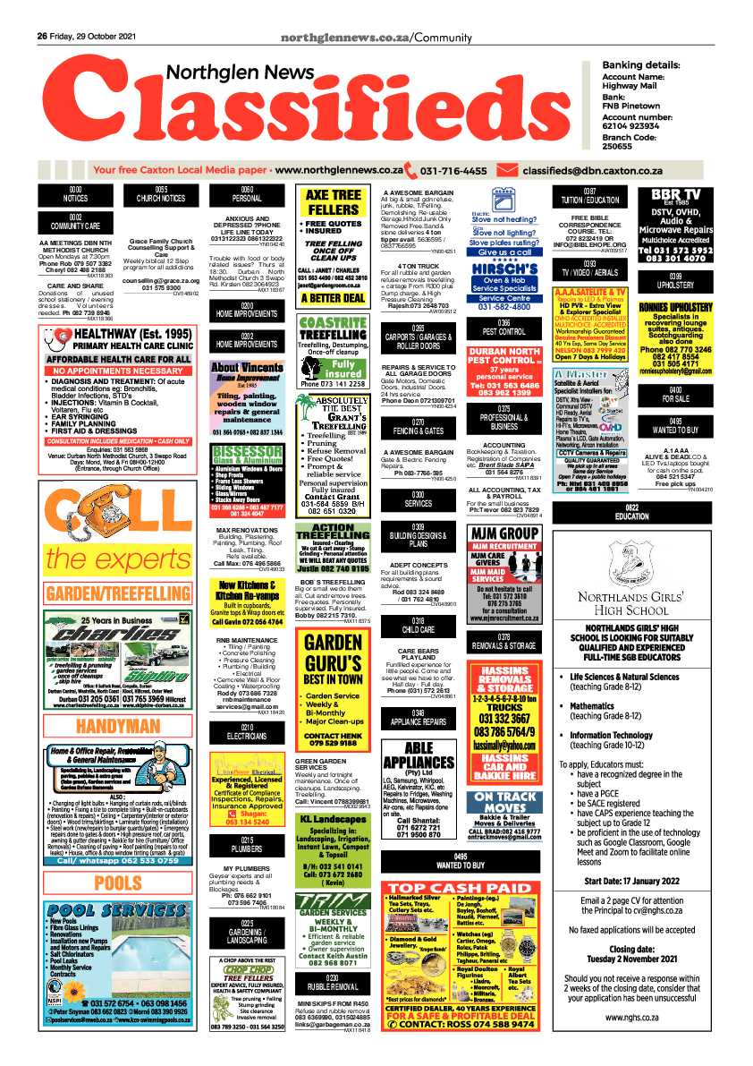 Northglen News 29 October 2021 page 26