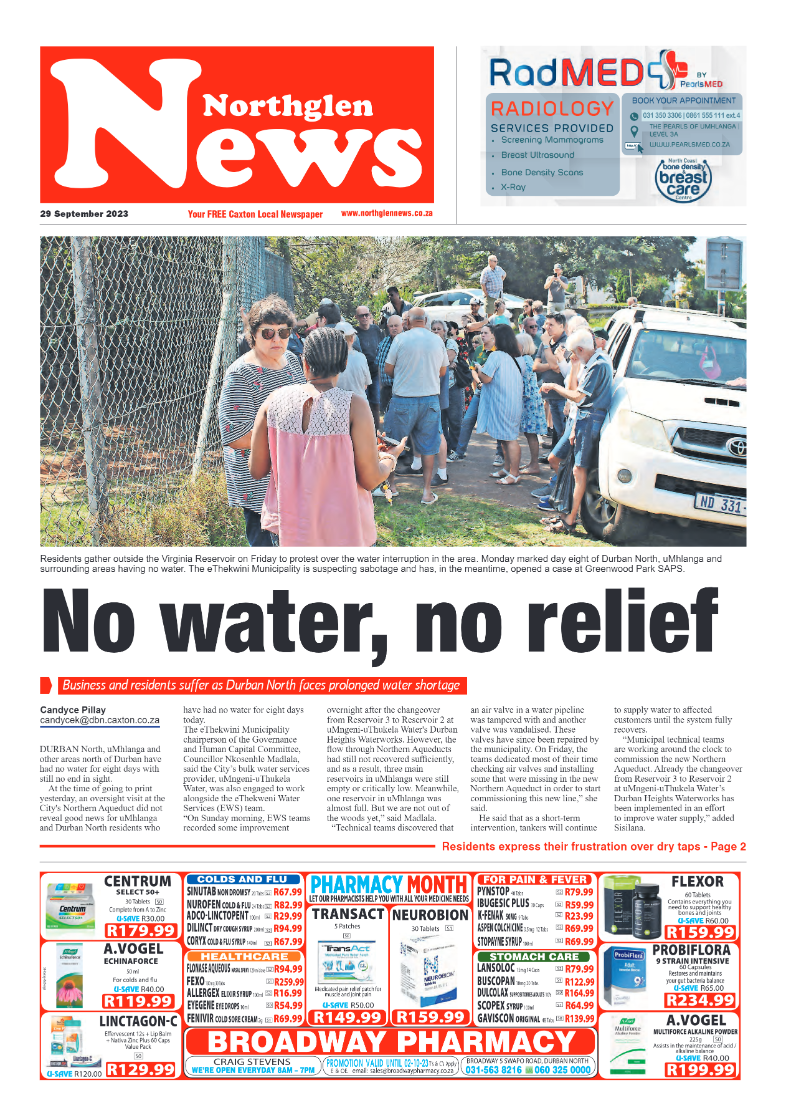 Northglen News 29 September 2023 page 1