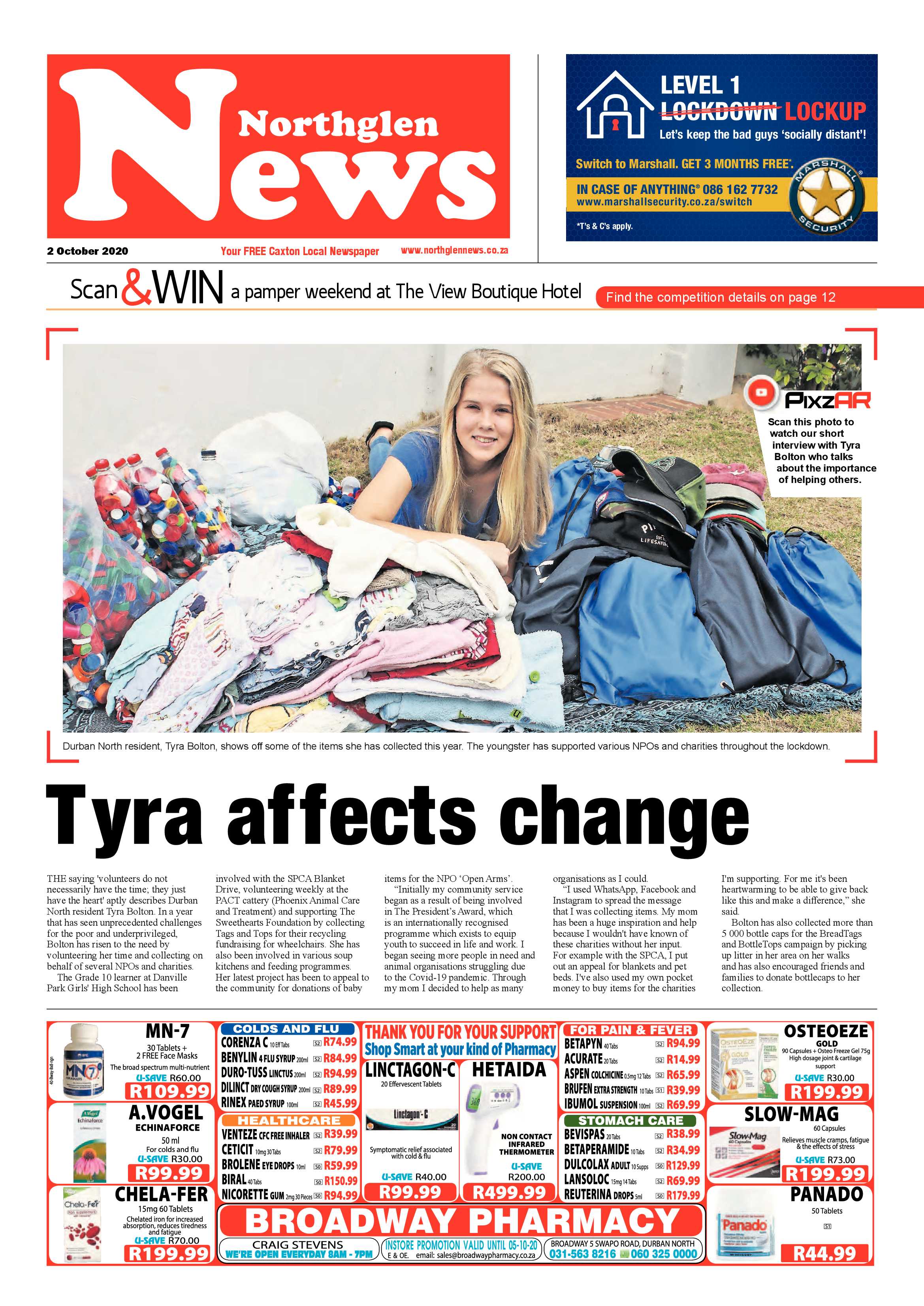 Northglen News 2 October 2020 page 1