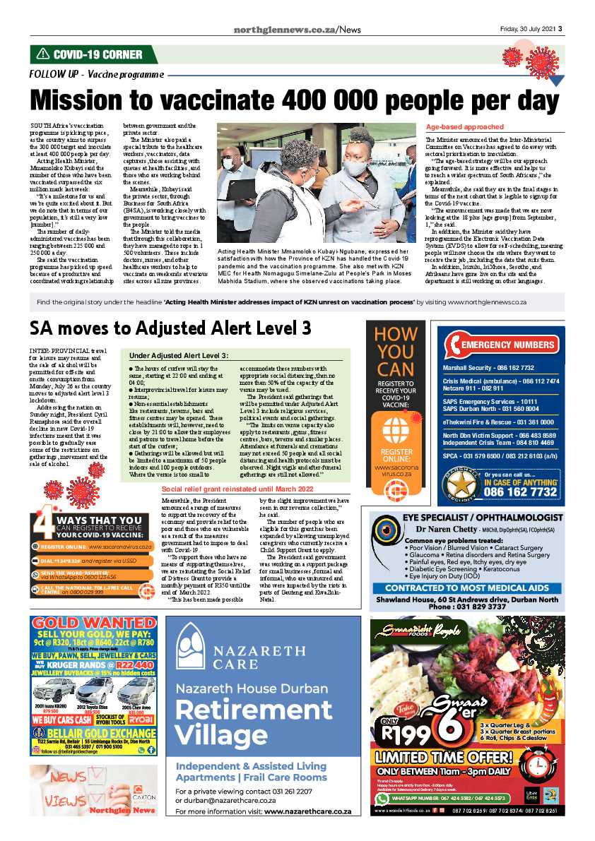 Northglen News 30 July 2021 page 3