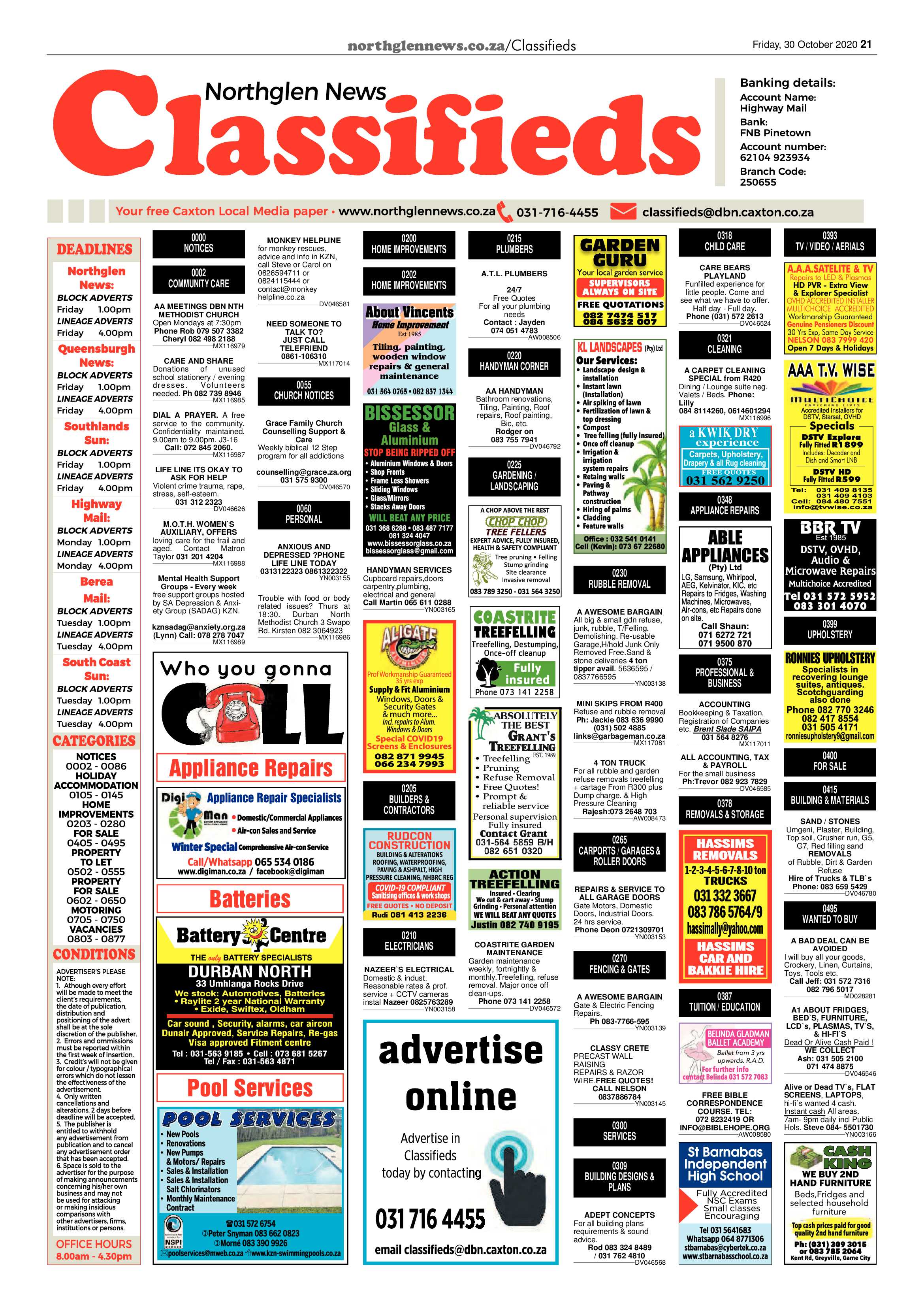 Northglen News 30 October 2020 page 21