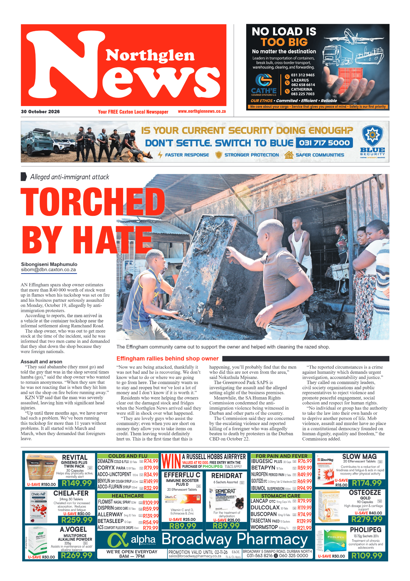 Northglen News 30 October 2026 page 1