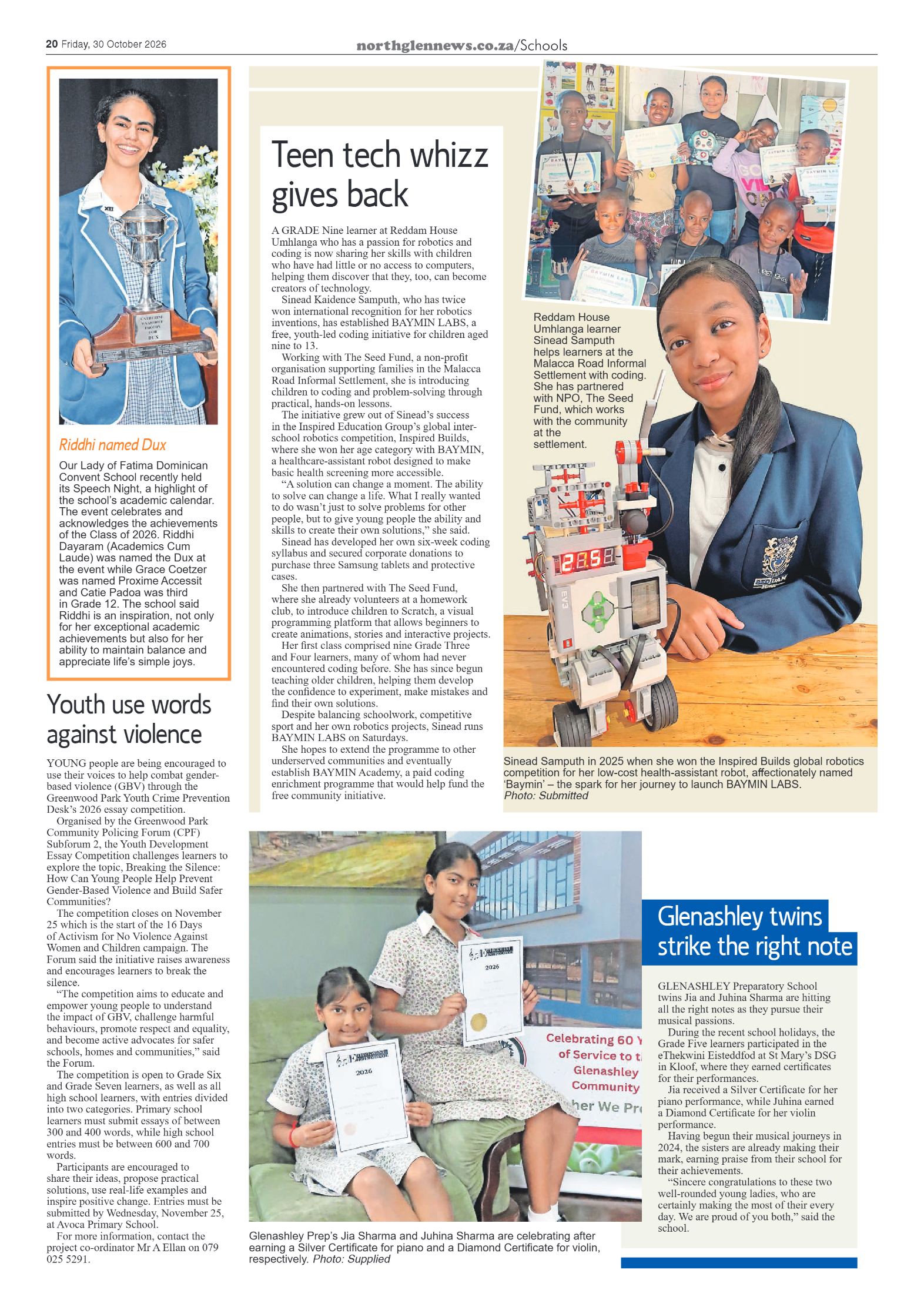 Northglen News 30 October 2026 page 20