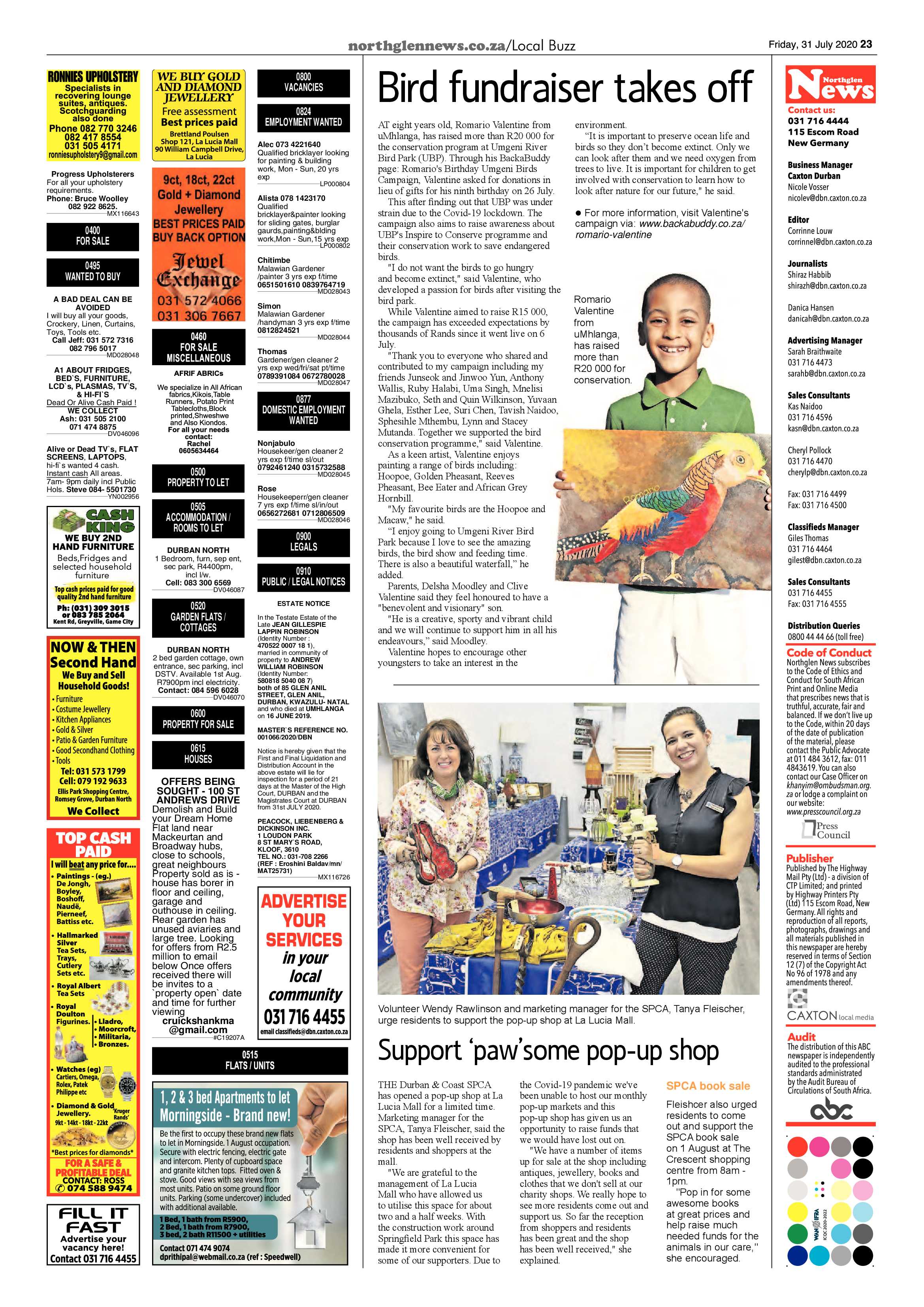 Northglen News 31 July 2020 page 23