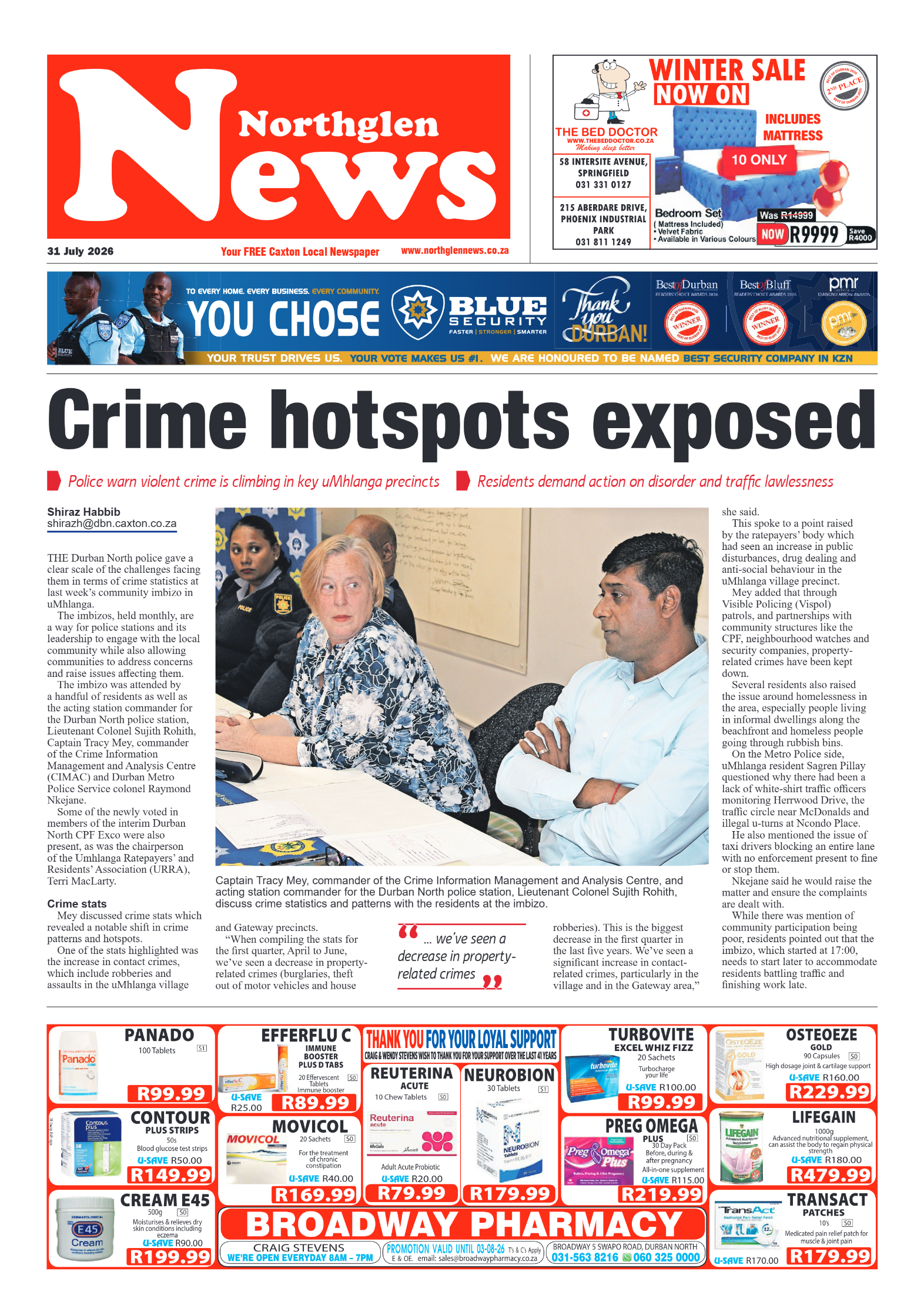 Northglen News 31 July 2026 page 1