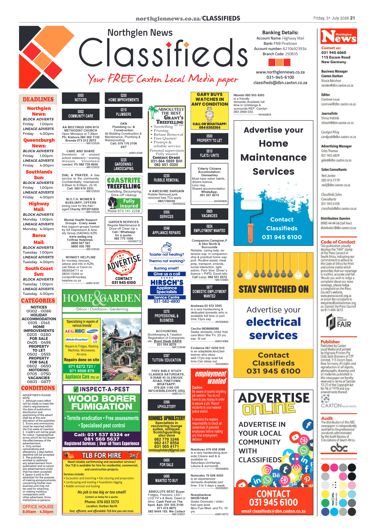 Northglen News 31 July 2026 page 21