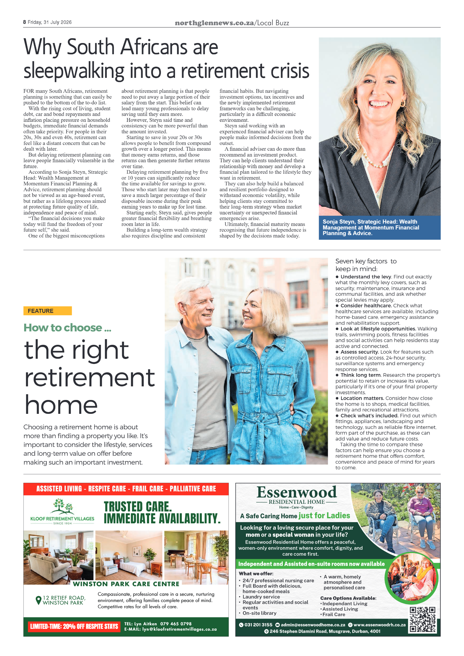 Northglen News 31 July 2026 page 8