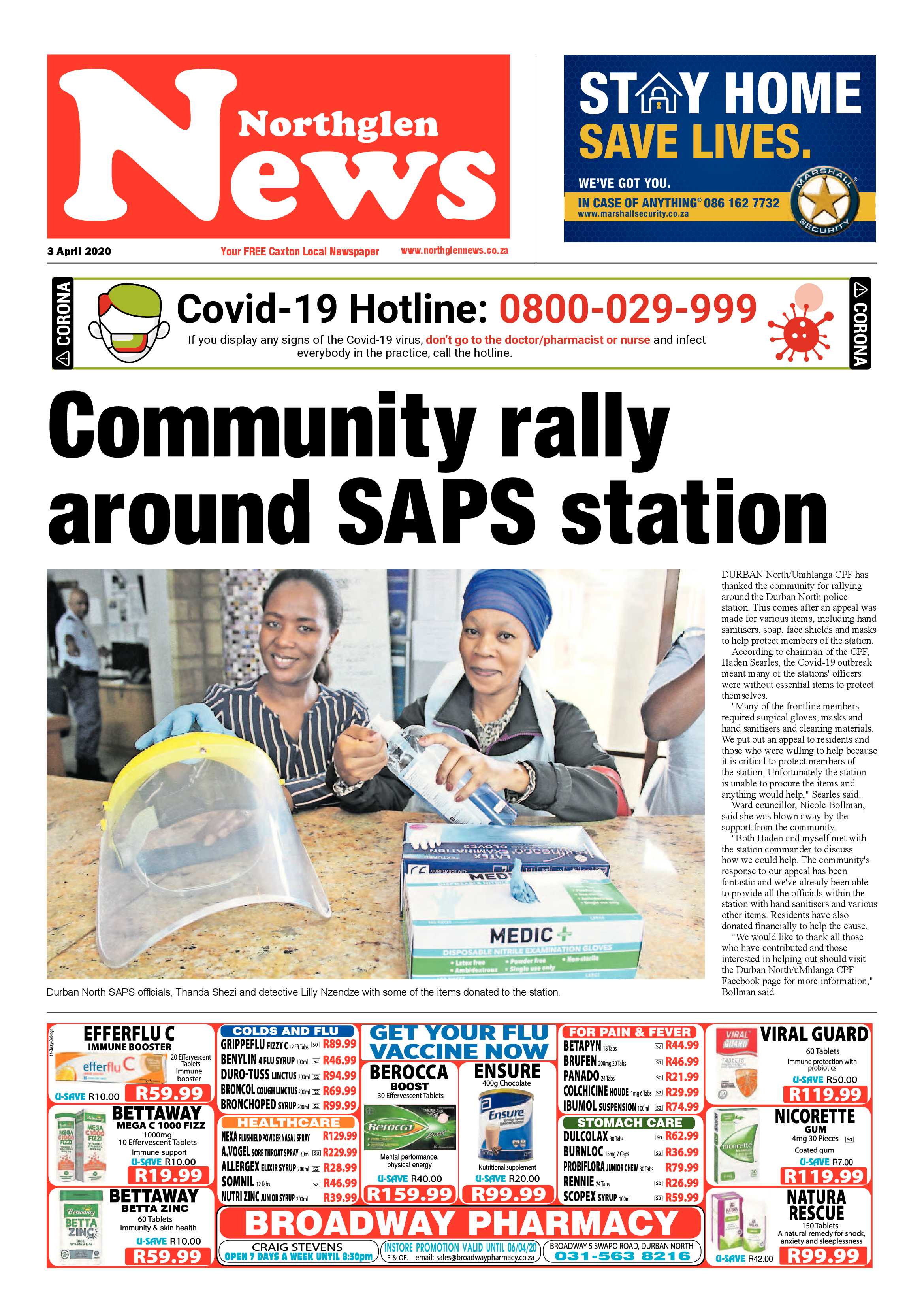 Northglen News 3 April 2020 page 1