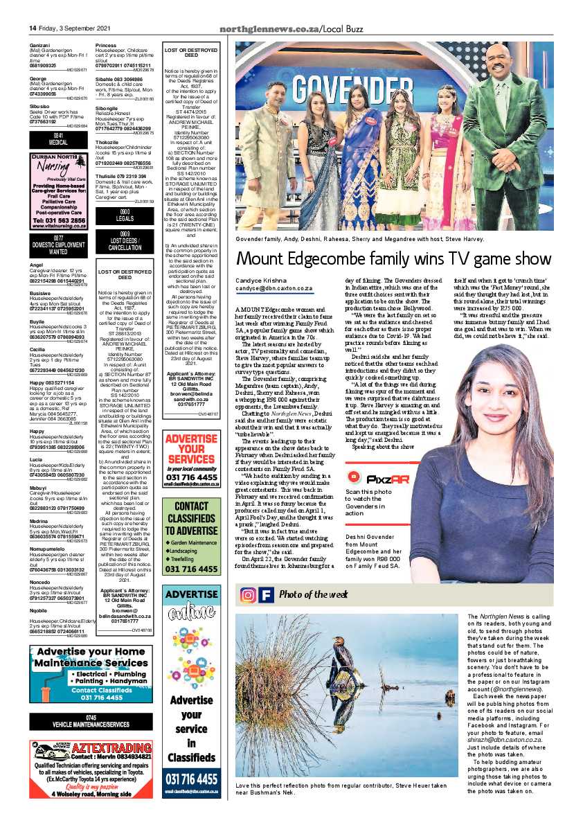 Northglen News 3 September 2021 page 14