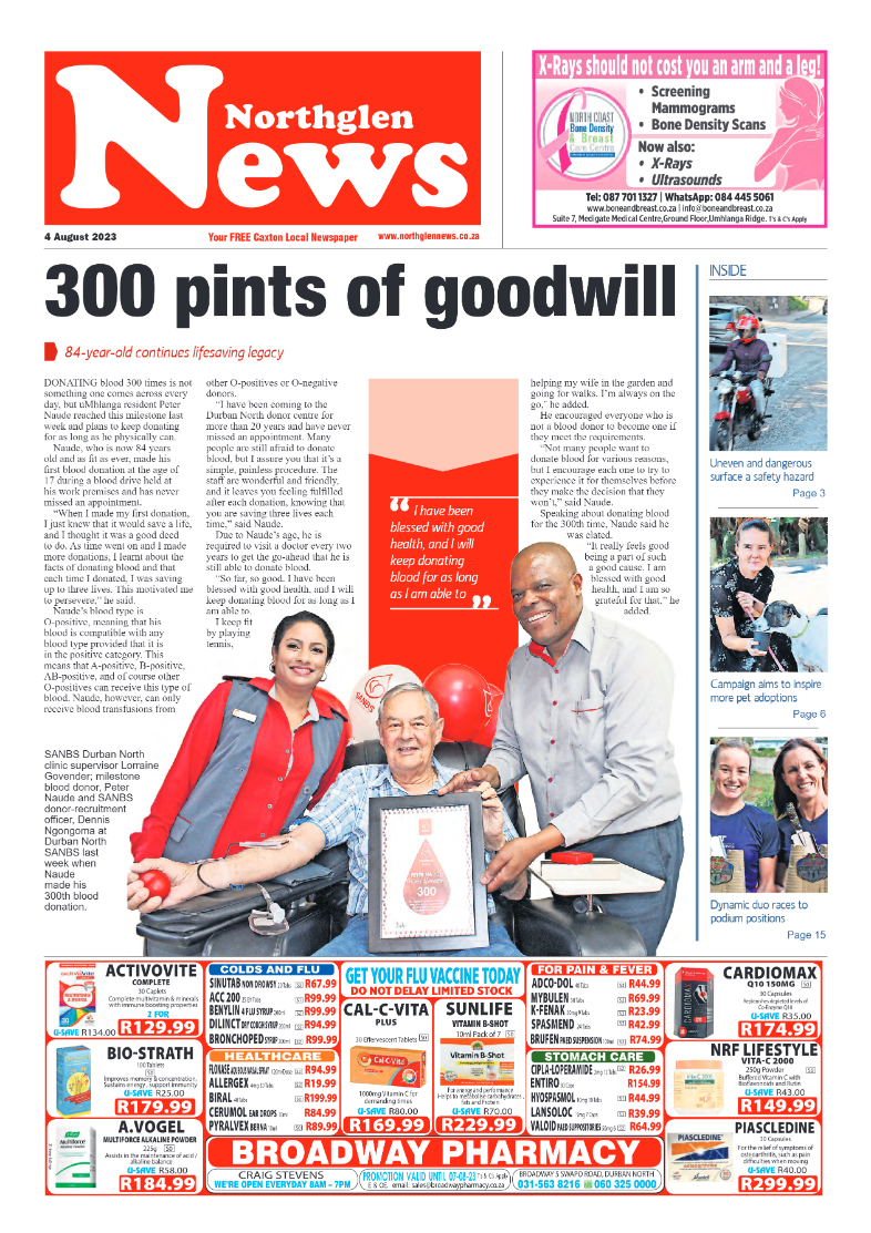 Northglen News 4 August 2023 page 1