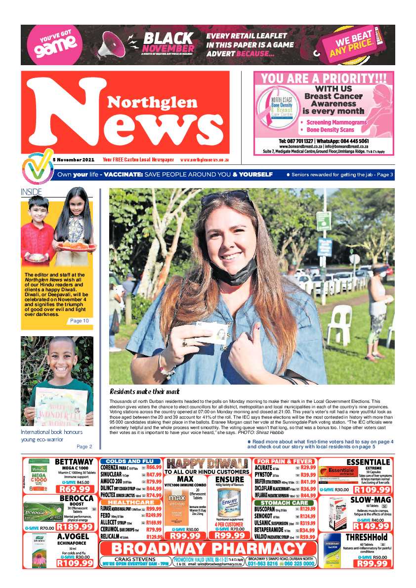 Northglen News 5 November 2021 page 1