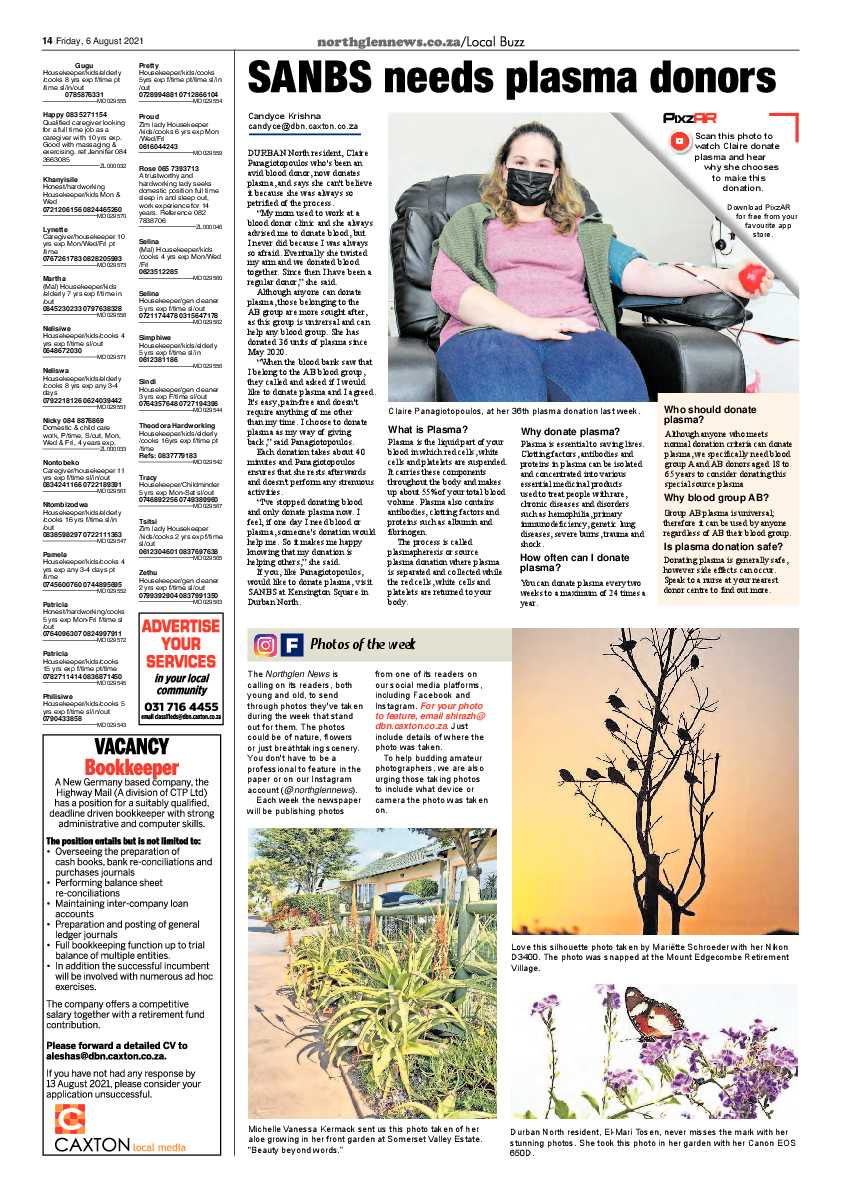 Northglen News 6 August 2021 page 14