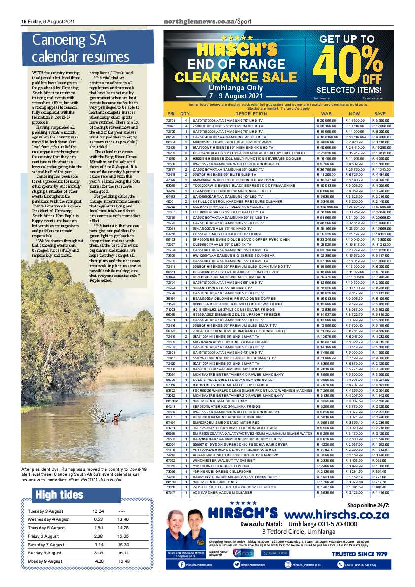 Northglen News 6 August 2021 page 16
