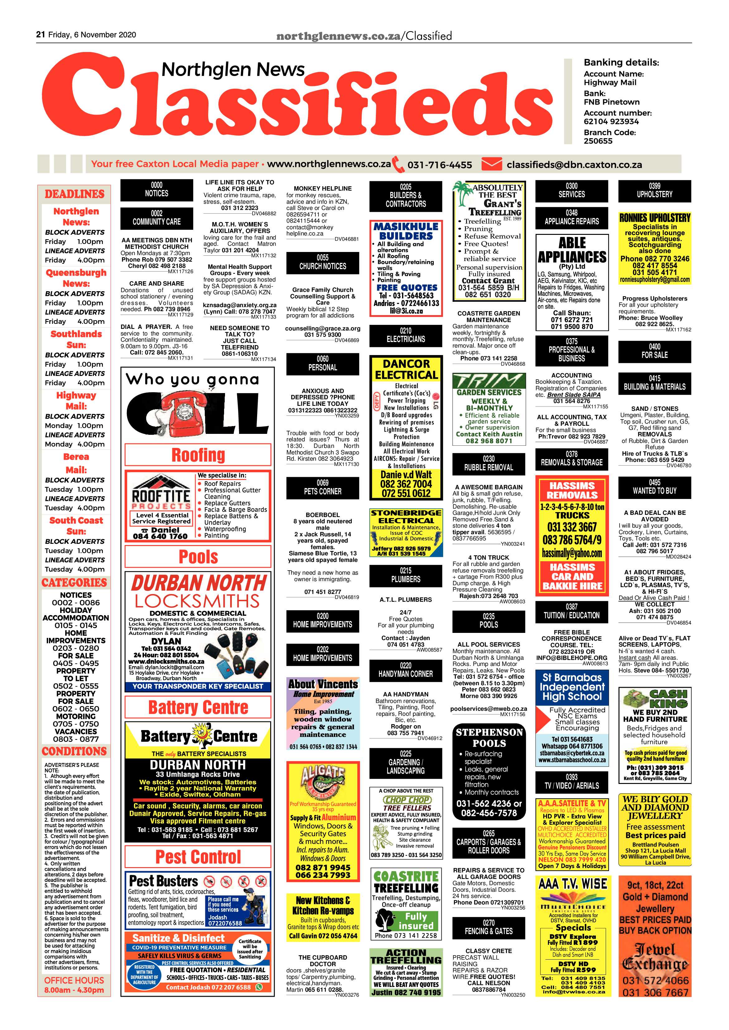 Northglen News 6 November 2020 page 21