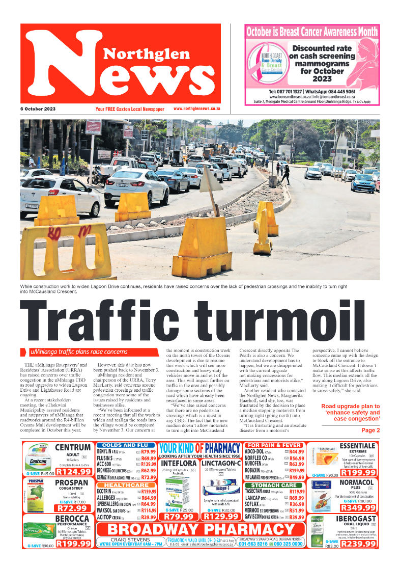 Northglen News 6 October 2023 page 1