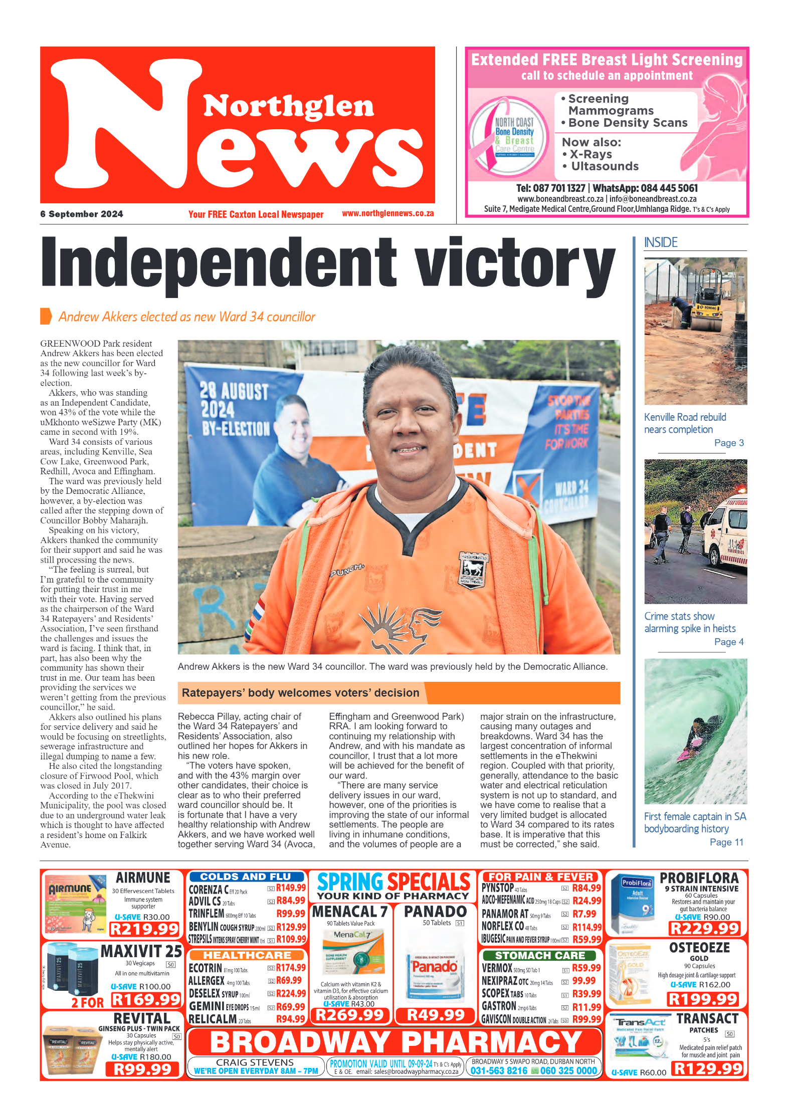Northglen News 6 September 2024 page 1