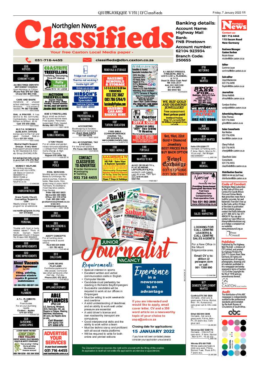 Northglen News 7 January 2022 page 11