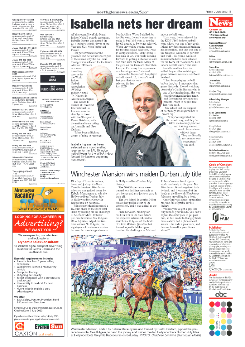 Northglen News 7 July 2023 page 11