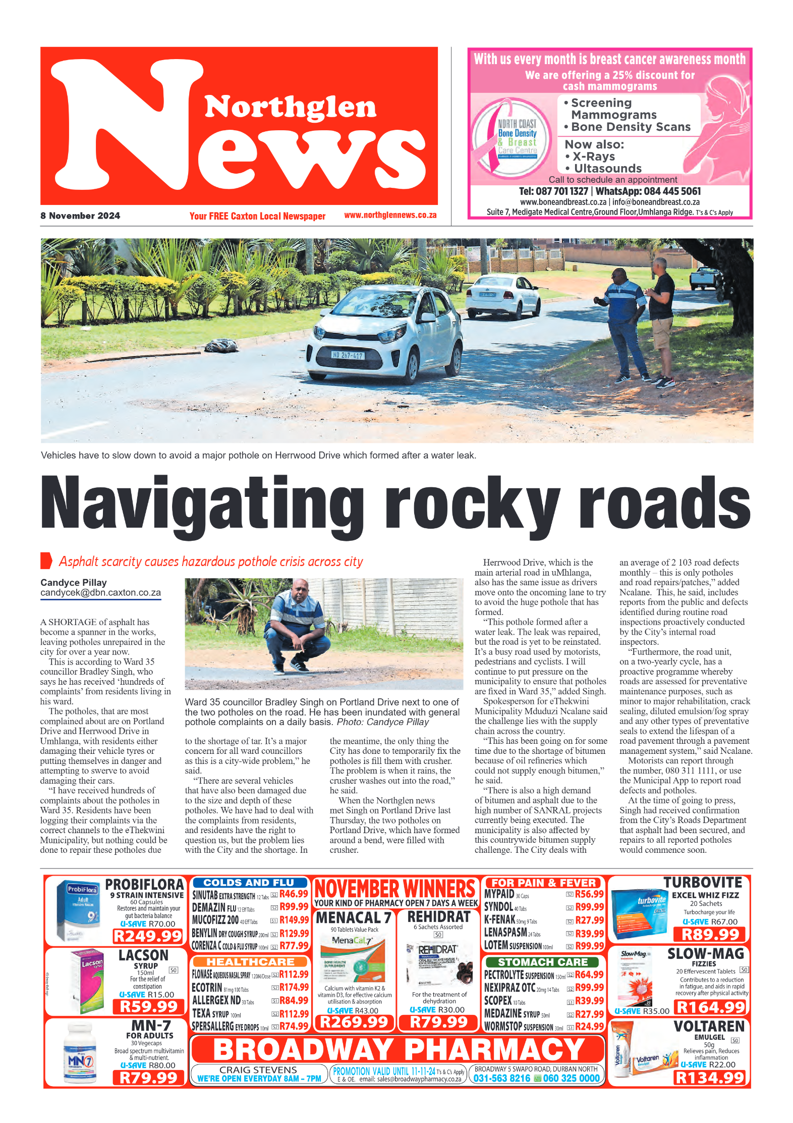 Northglen News 8 November 2024 page 1