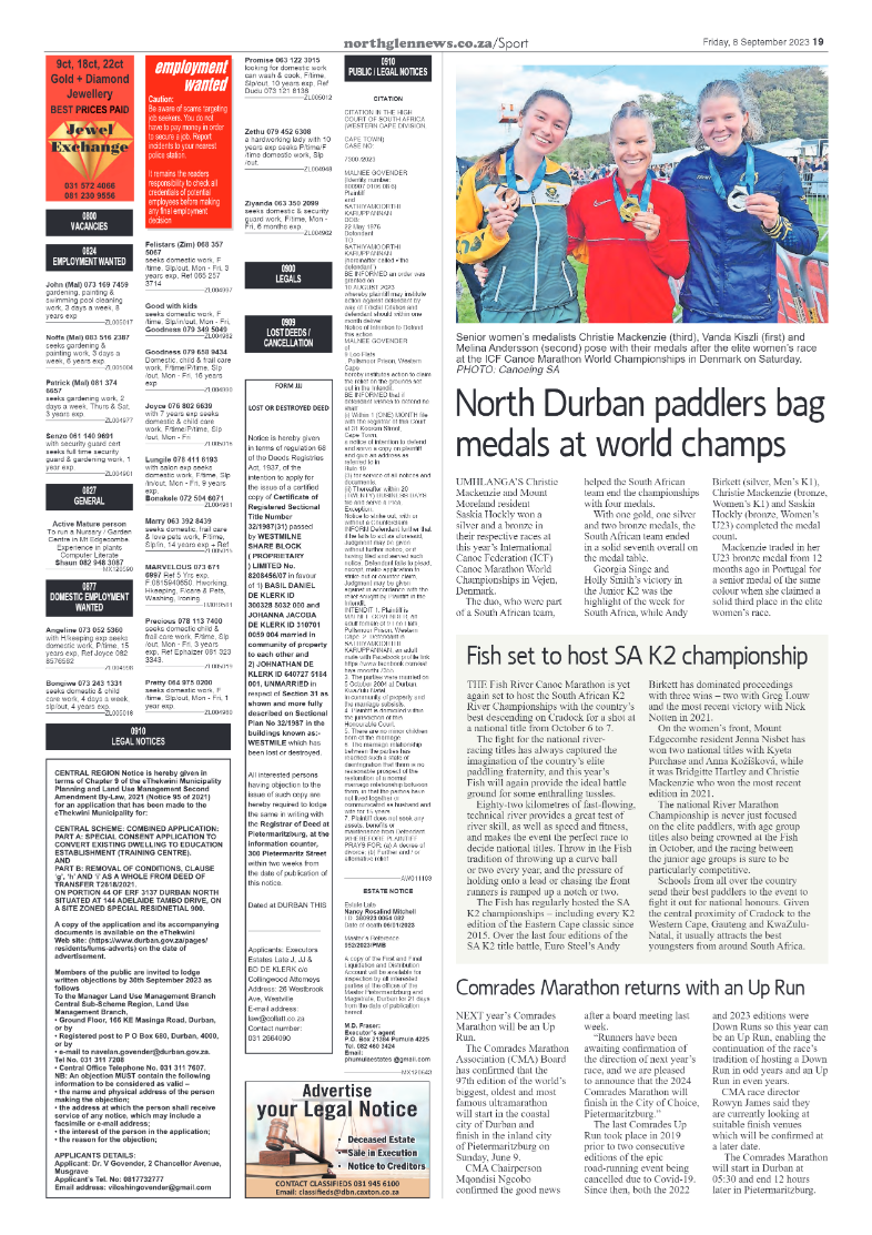 Northglen News 8 September 2023 page 19