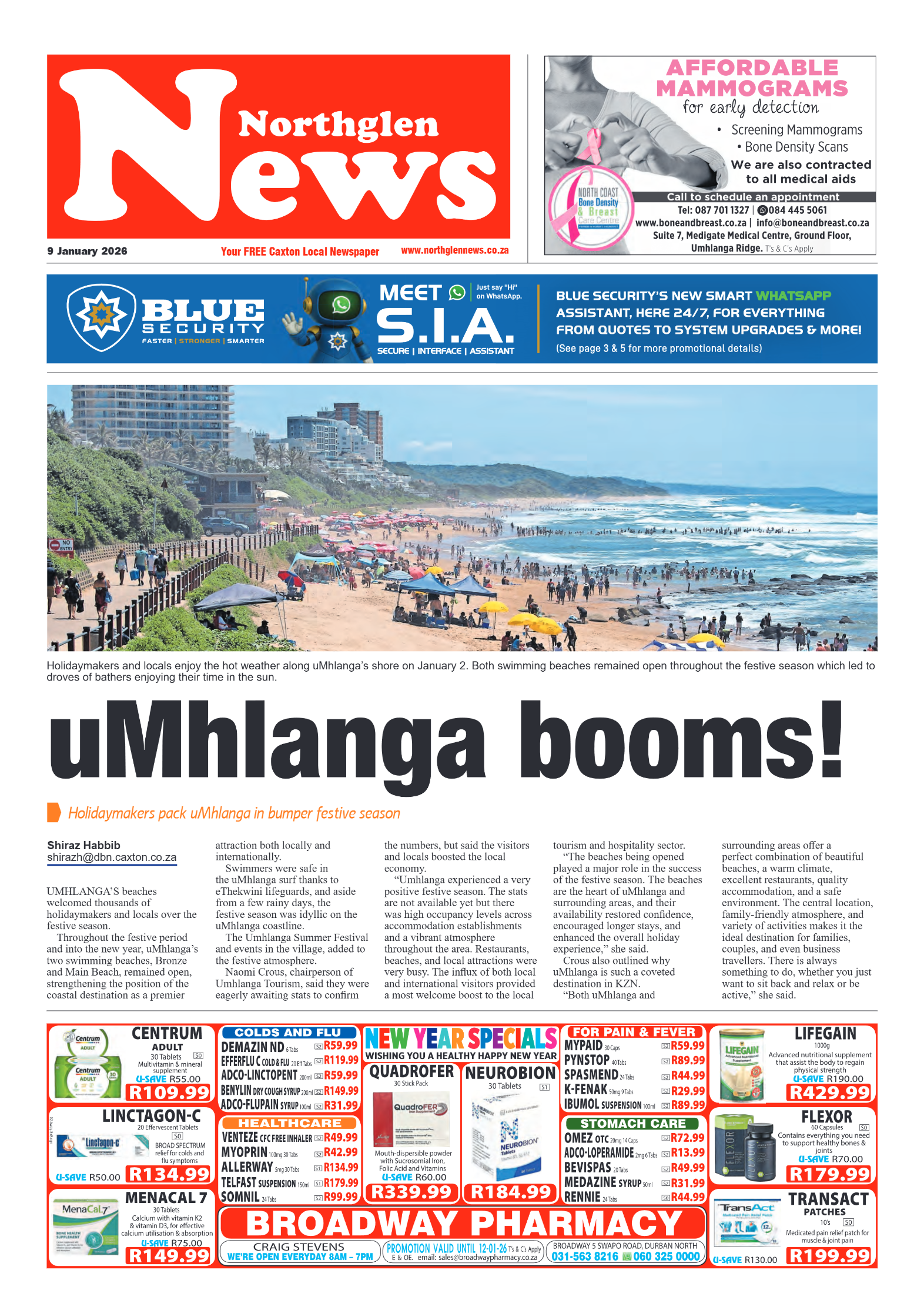 Northglen News 9 January 2026 page 1