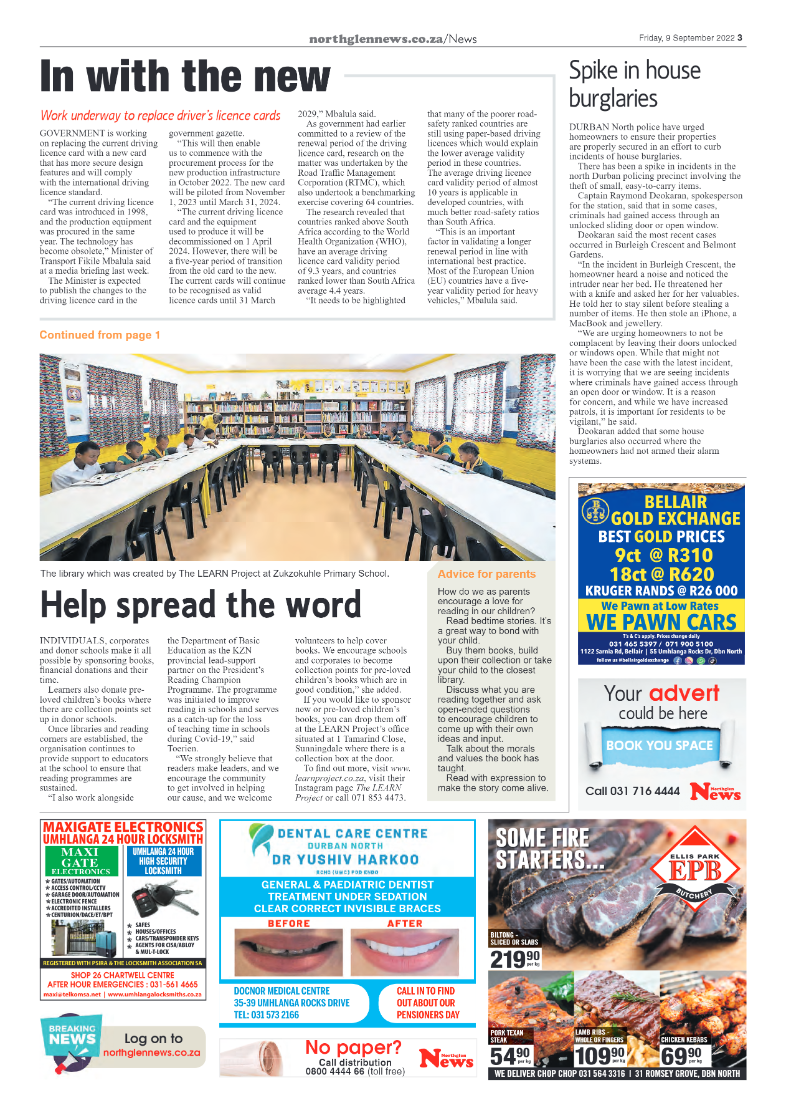 Northglen News 9 September 2022 page 3