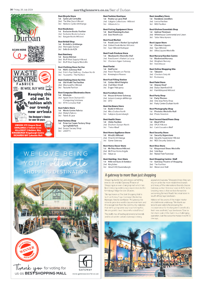 Northglen News Best of Durban 2024 page 24