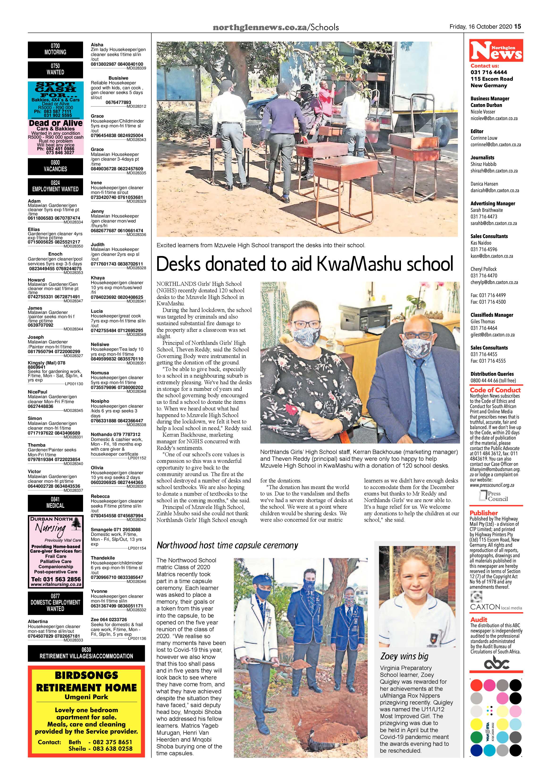 Northglen News 16 October 2020 page 15
