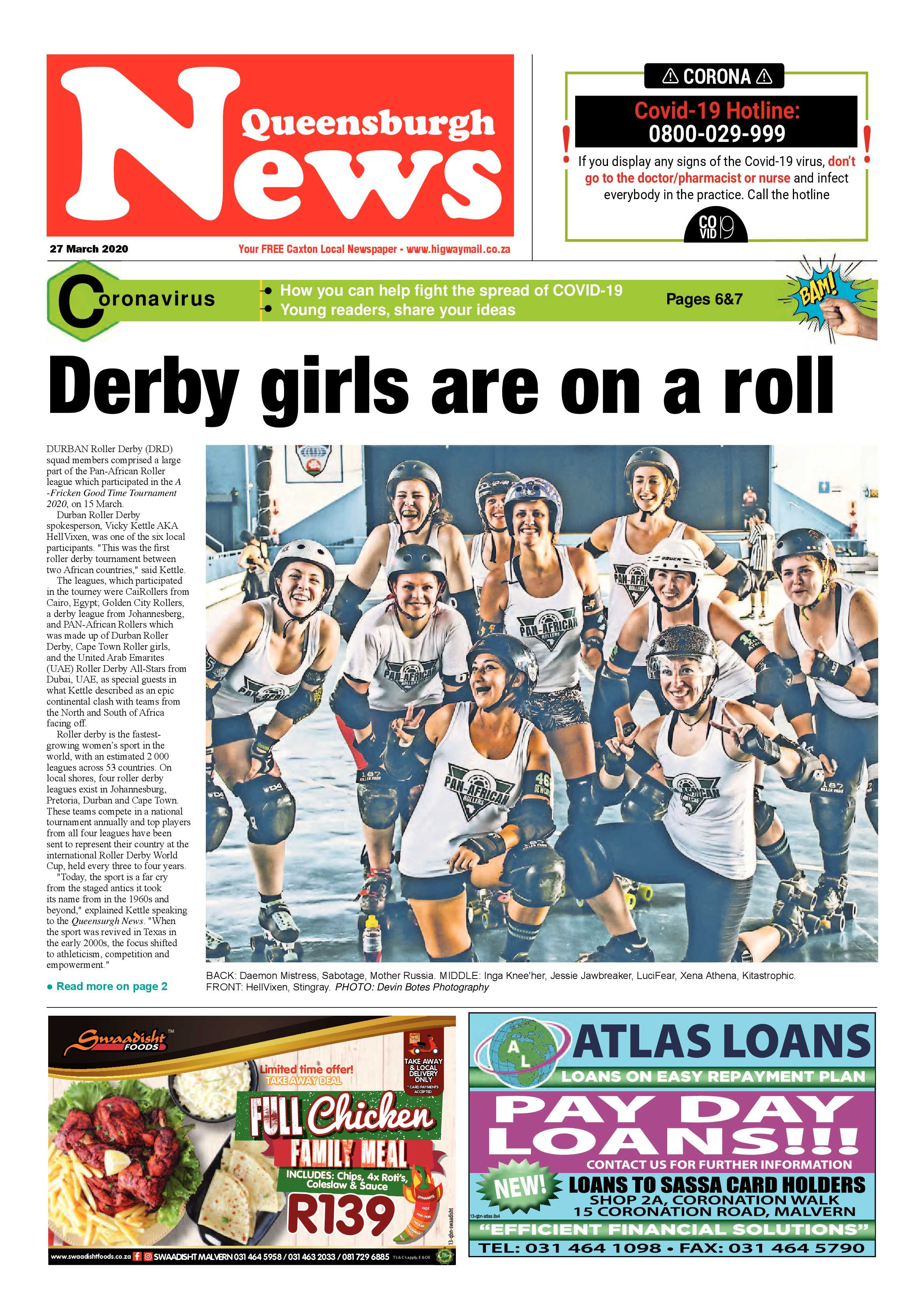 Queenburgh News 27 March 2020 page 1