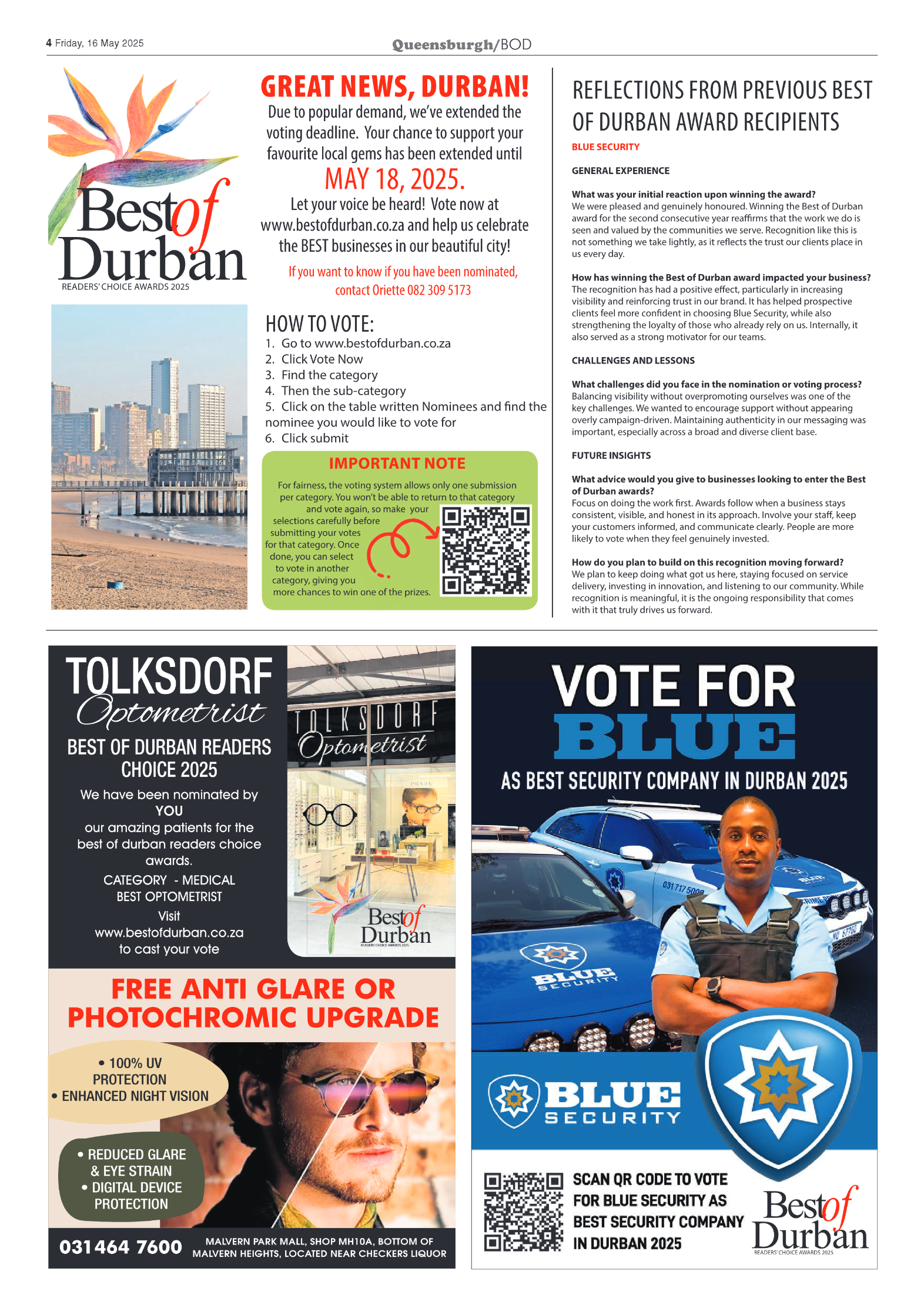 Queensburgh News 16 May 2025 page 4